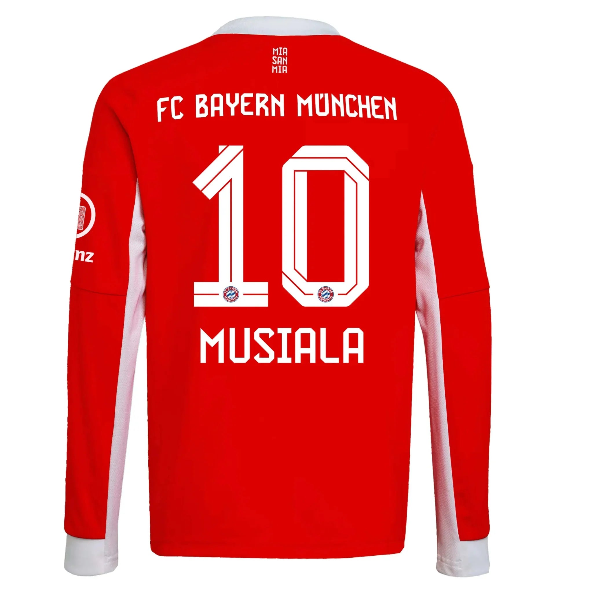 adidas 2025-26 Bayern Munich Men's Stadium Home Long-Sleeve Soccer Jersey 9