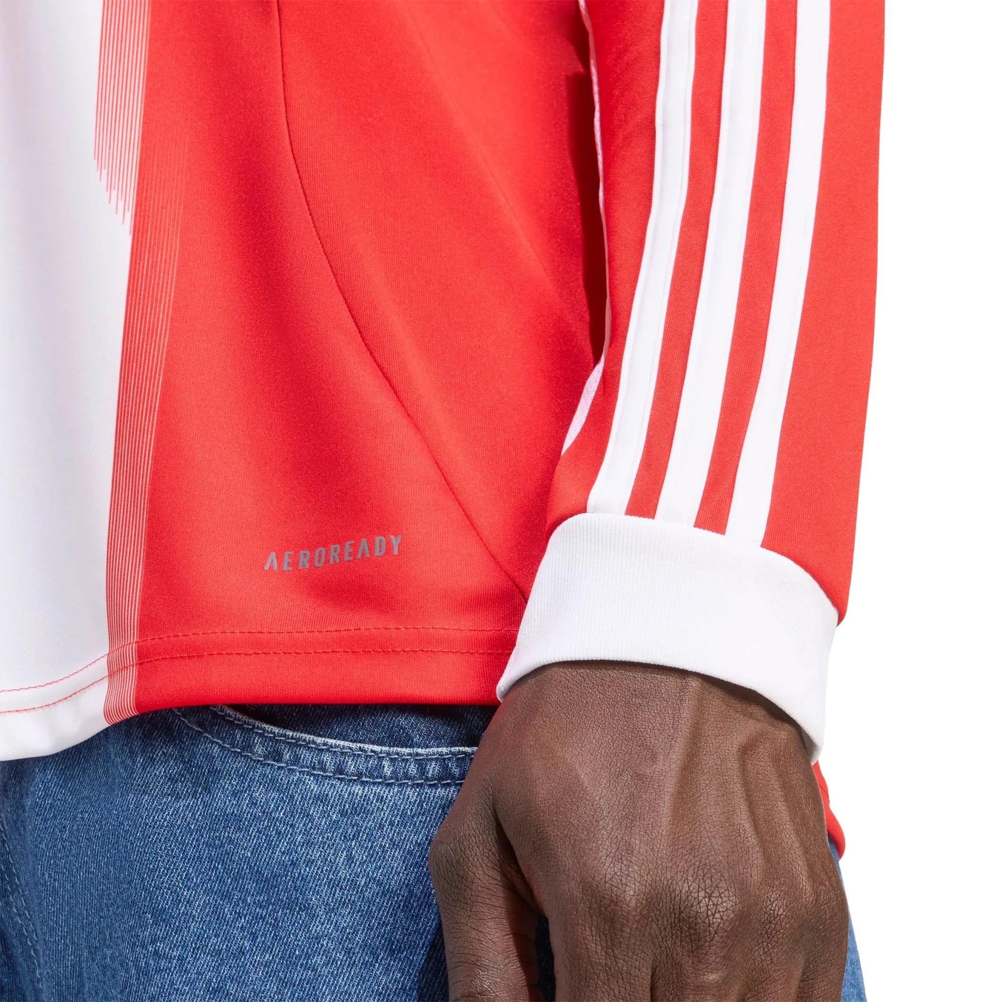 adidas 2025-26 Bayern Munich Men's Stadium Home Long-Sleeve Soccer Jersey 6