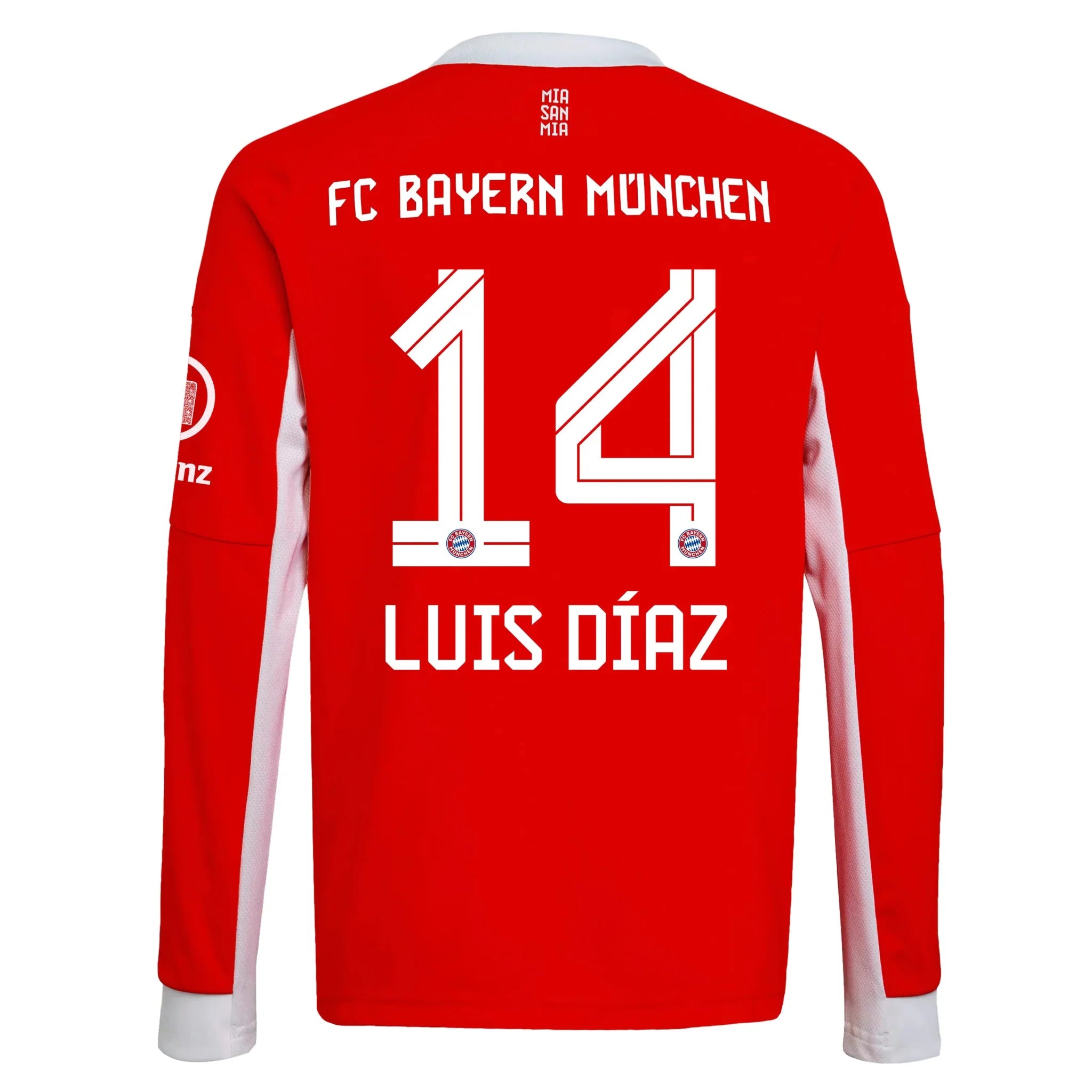 adidas 2025-26 Bayern Munich Men's Stadium Home Long-Sleeve Soccer Jersey 8