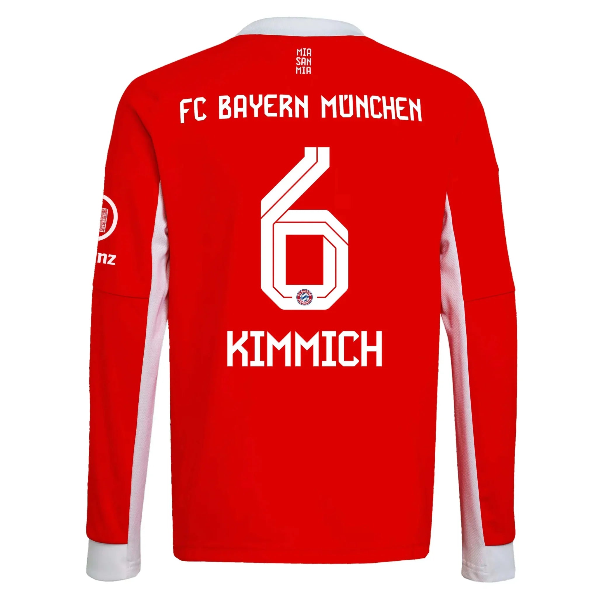 adidas 2025-26 Bayern Munich Men's Stadium Home Long-Sleeve Soccer Jersey 10