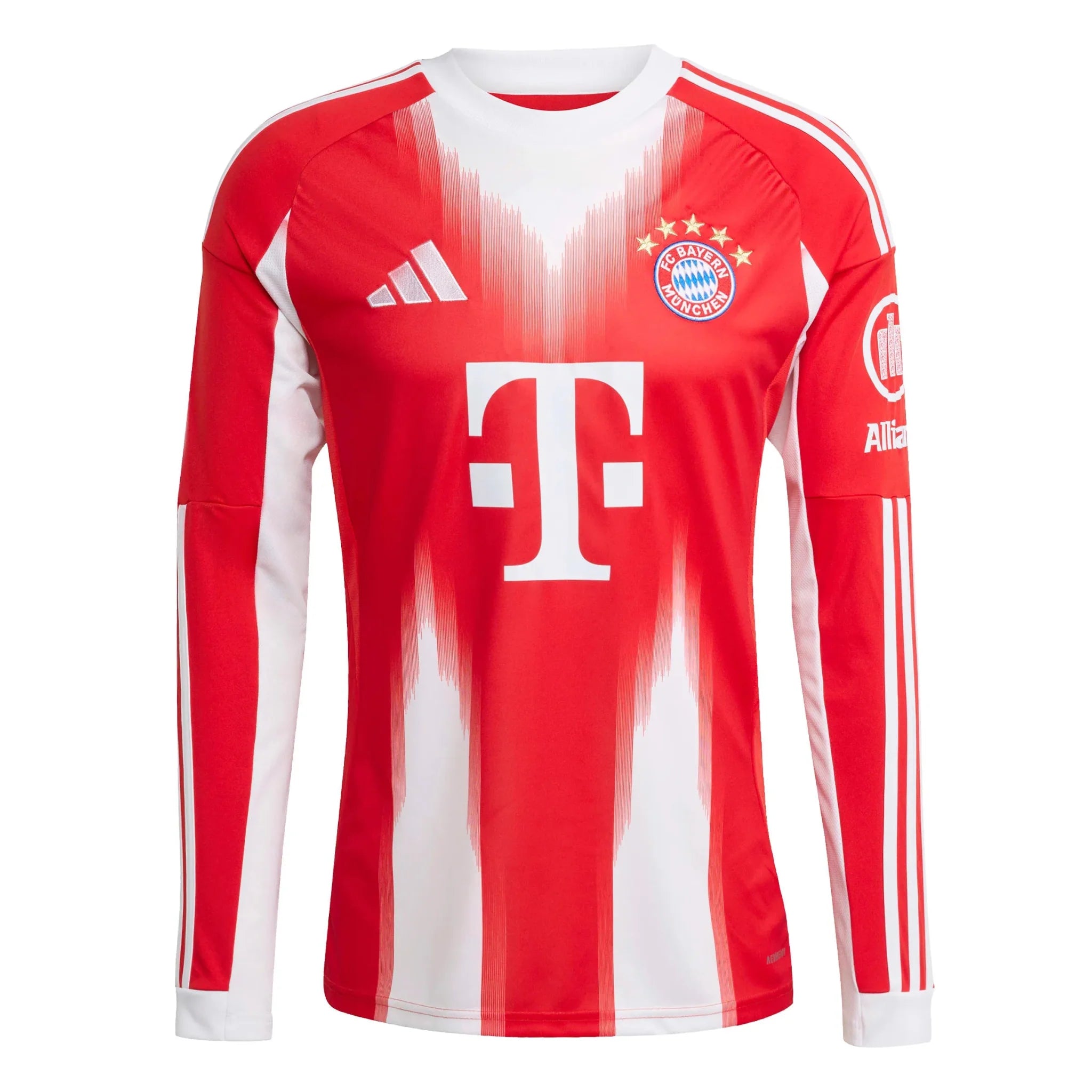 adidas 2025-26 Bayern Munich Men's Stadium Home Long-Sleeve Soccer Jersey 1