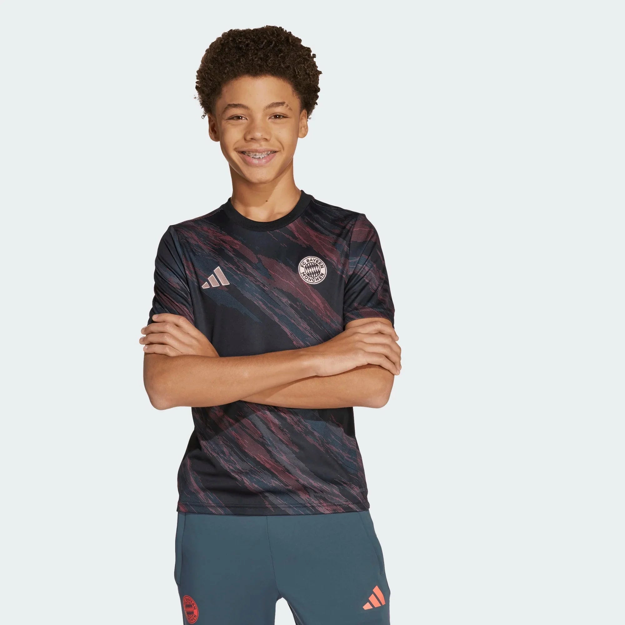 adidas 2025-26 Bayern Munich Youth Pre-Match Soccer Jersey 2