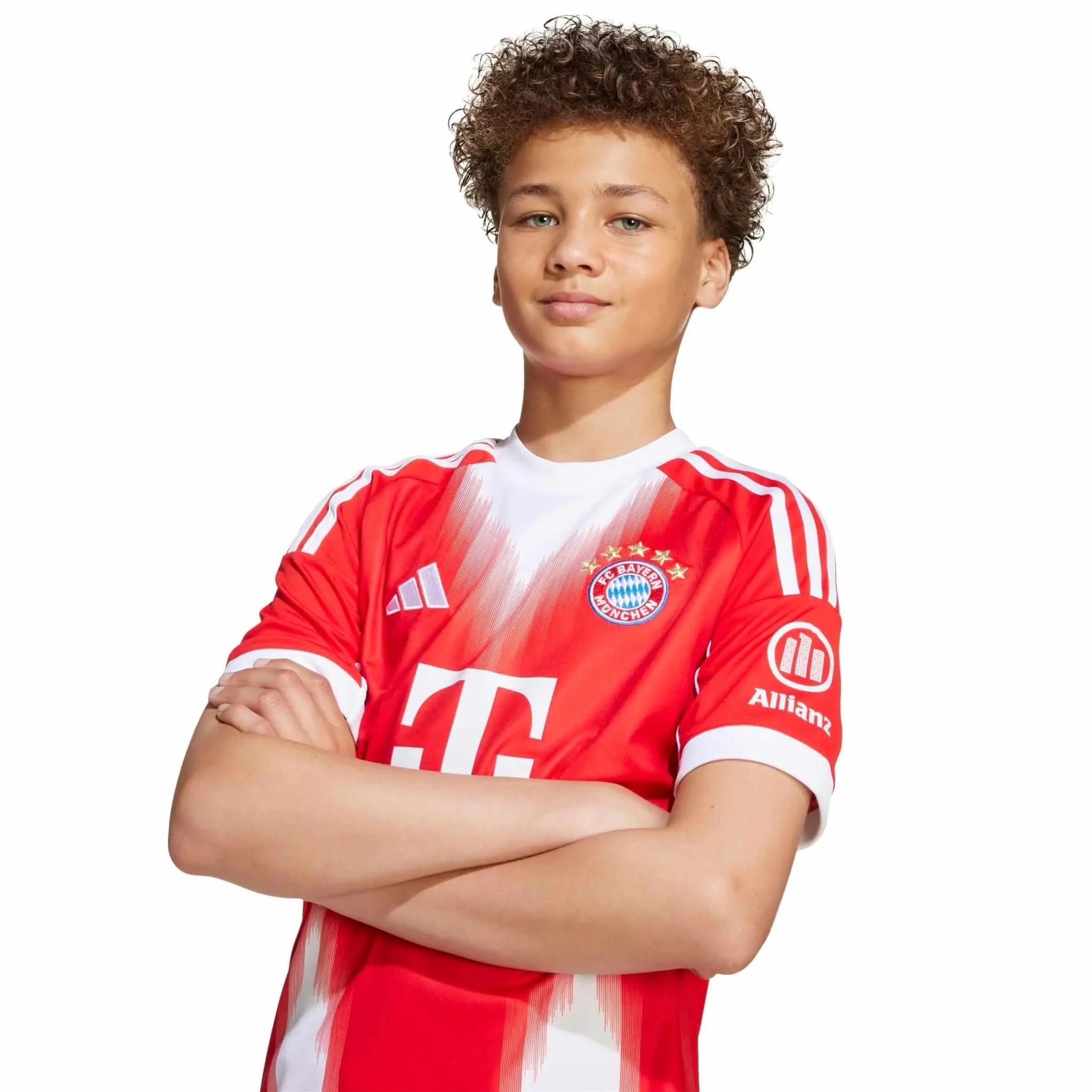 adidas 2025-26 Bayern Munich Youth Stadium Home Soccer Jersey 3