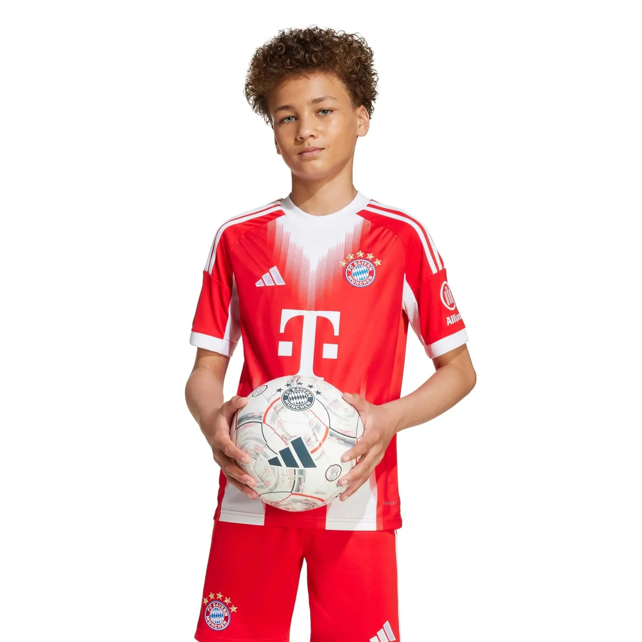 adidas 2025-26 Bayern Munich Youth Stadium Home Soccer Jersey 5