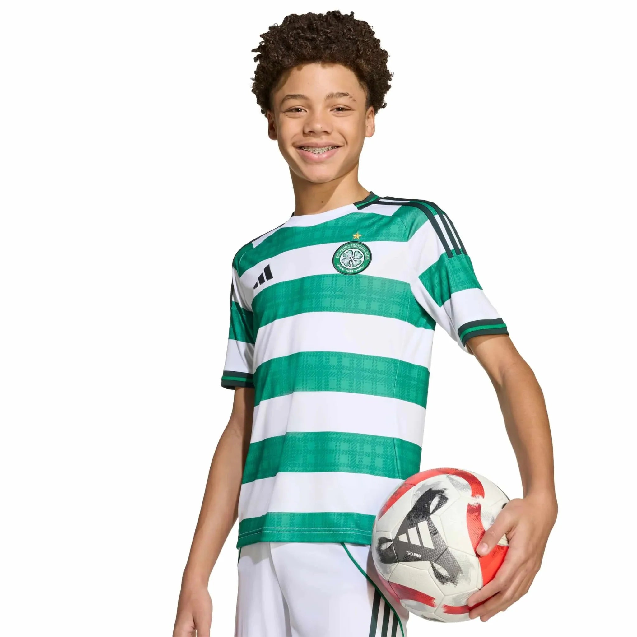 adidas 2025-26 Celtic Youth Stadium Home Soccer Jersey 5