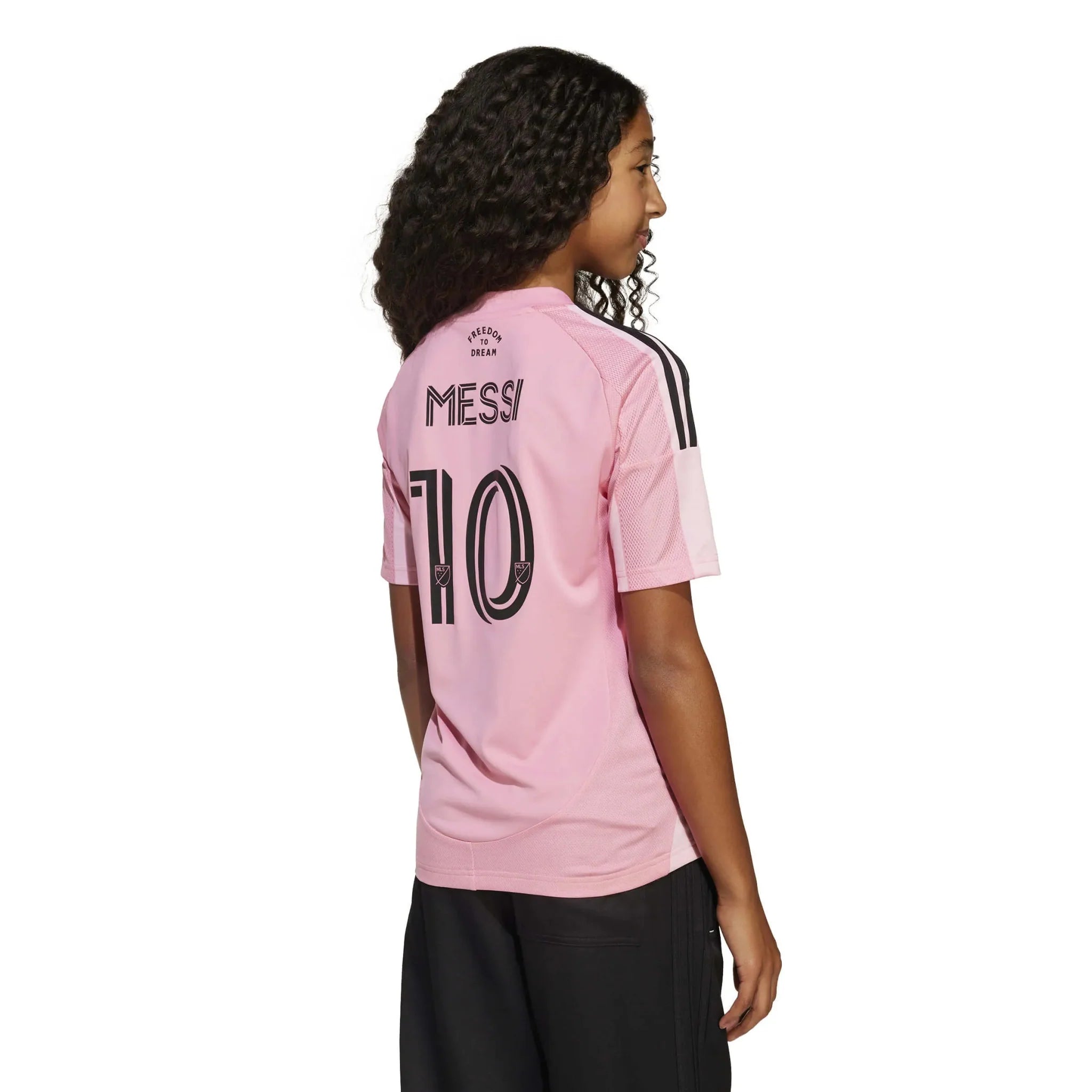 adidas 2025-26 Inter Miami Youth Messi #10 Stadium Home Soccer Jersey 3