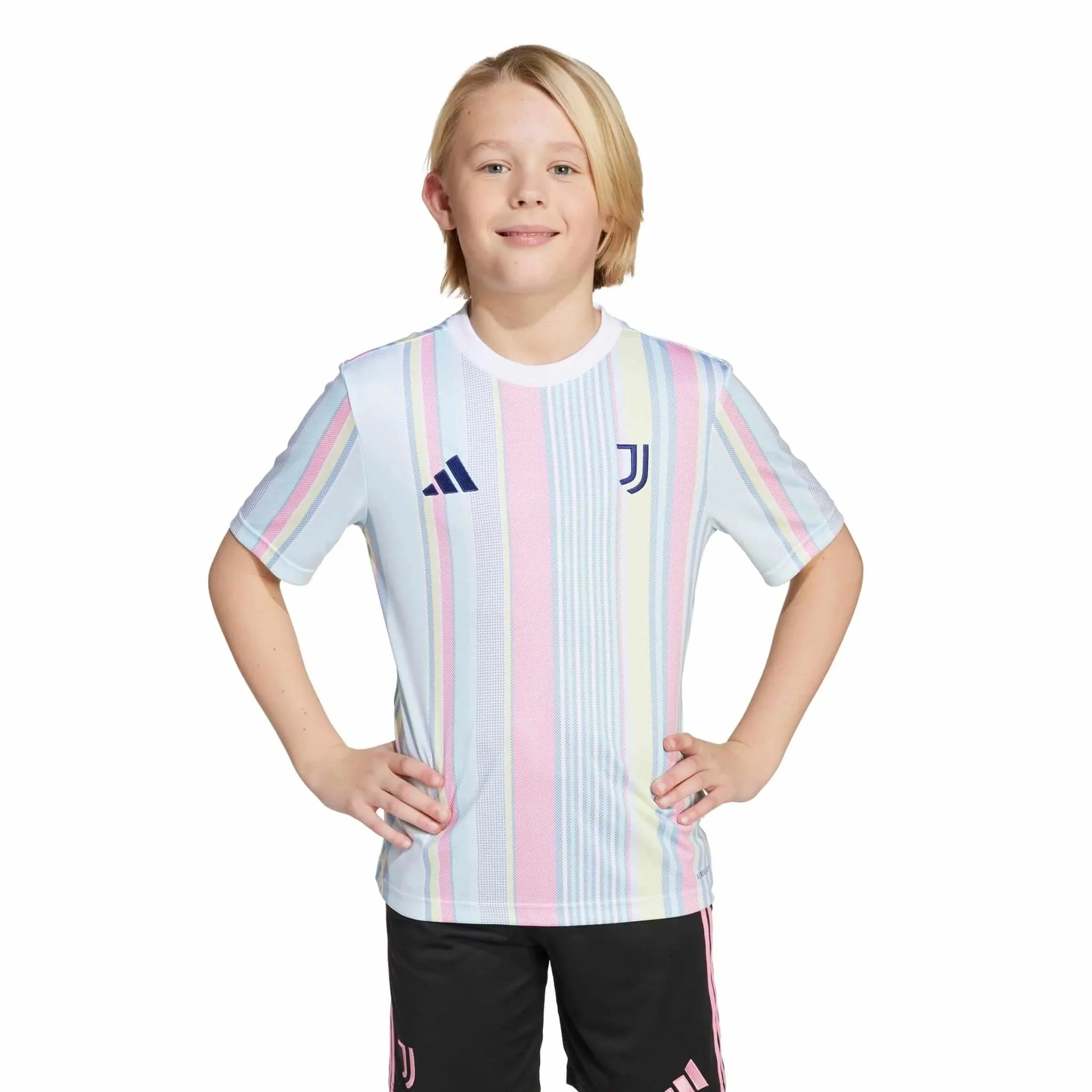 adidas 2025-26 Juventus Youth Pre-Match Soccer Jersey 3