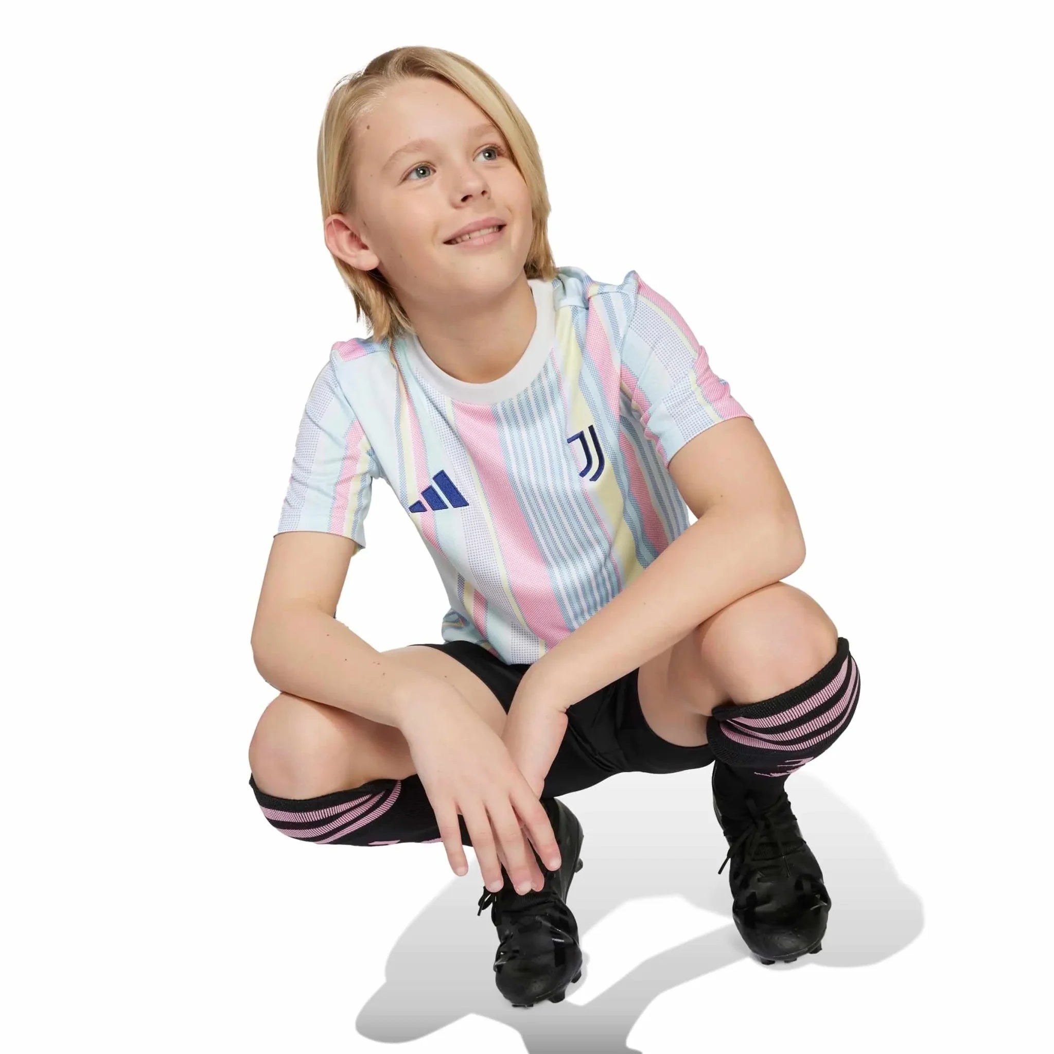 adidas 2025-26 Juventus Youth Pre-Match Soccer Jersey 5