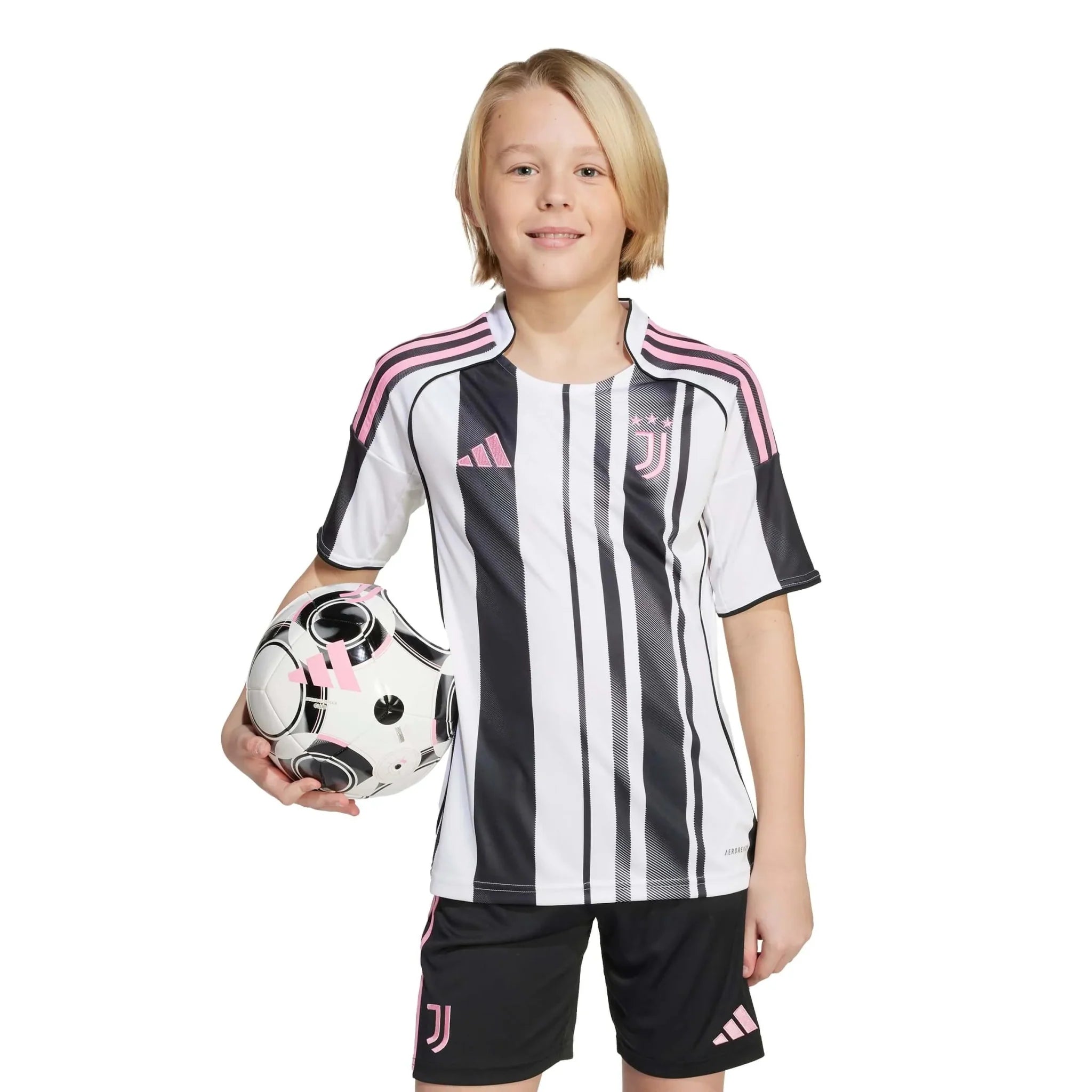 adidas 2025-26 Juventus Youth Stadium Home Soccer Jersey 3