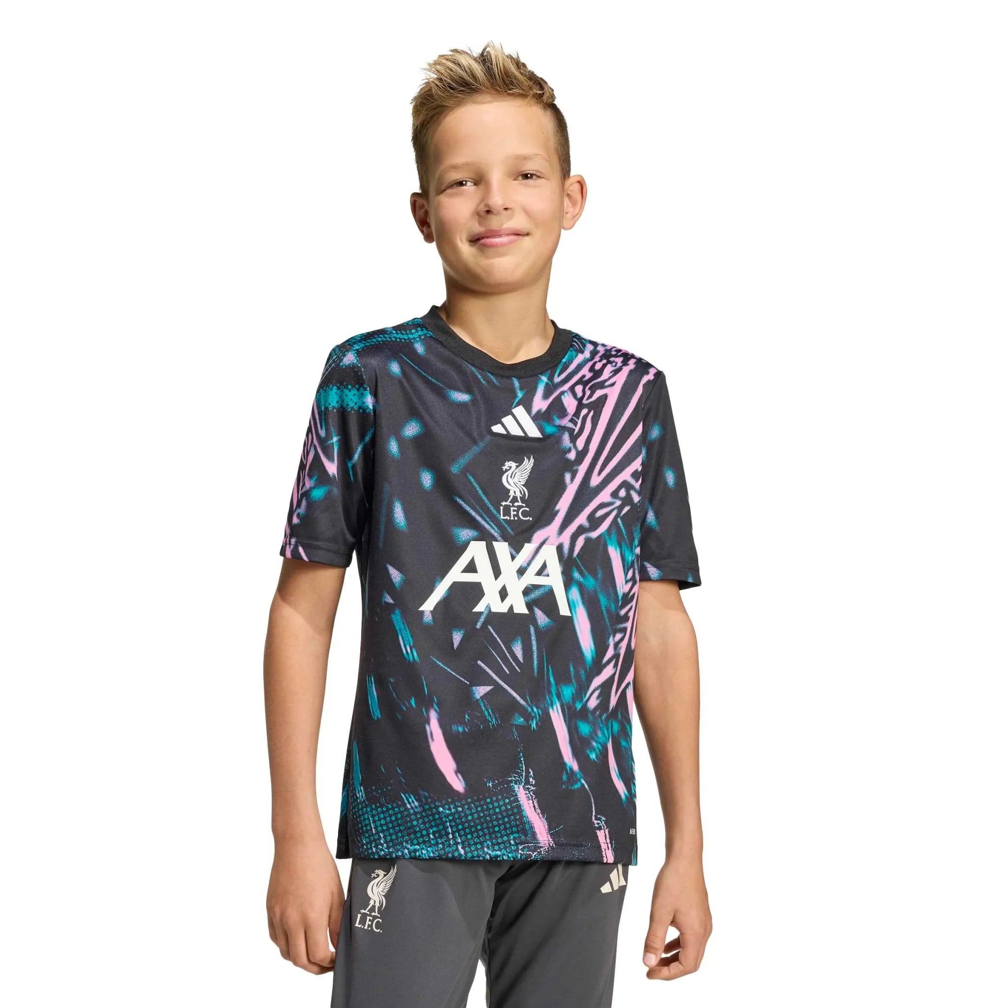 adidas 2025-26 Liverpool Youth Pre-Match Soccer Jersey 3