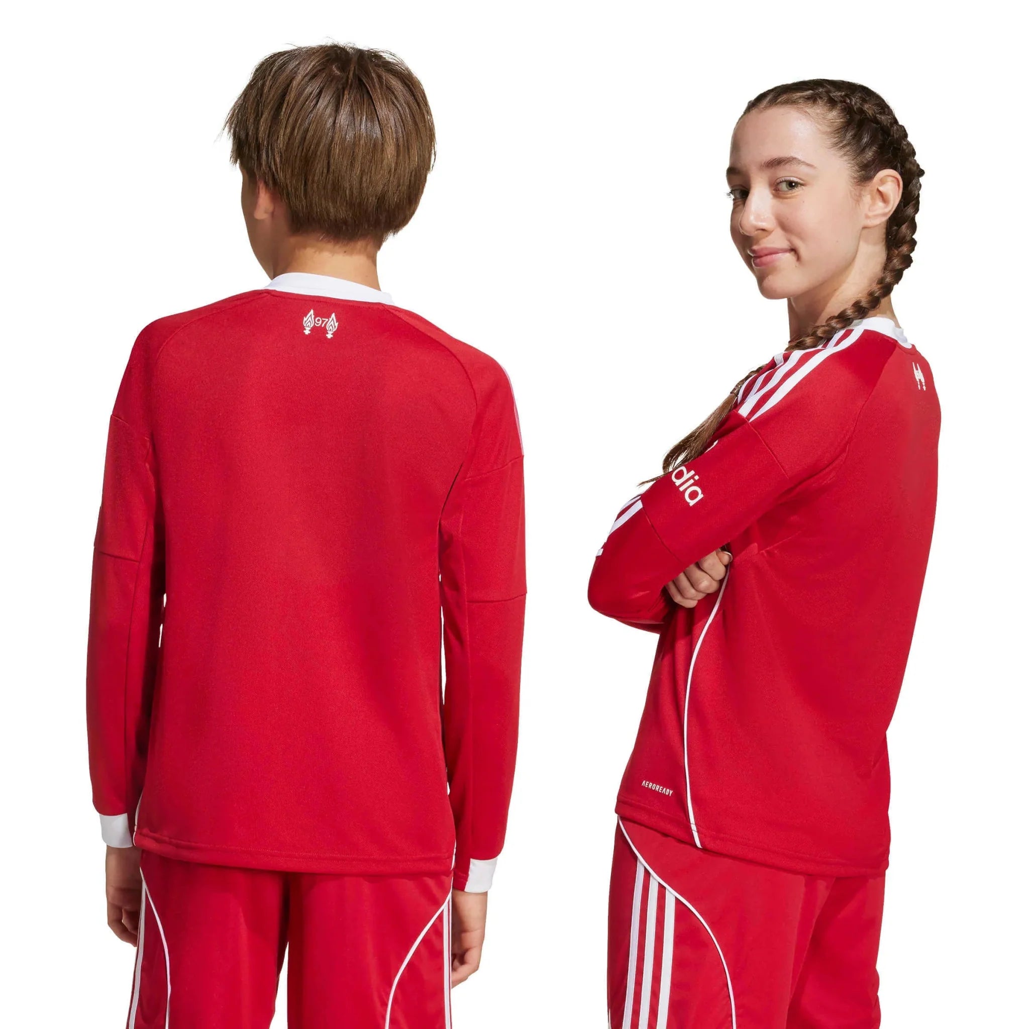 adidas 2025-26 Liverpool Youth Stadium Home Long-Sleeve Soccer Jersey 8