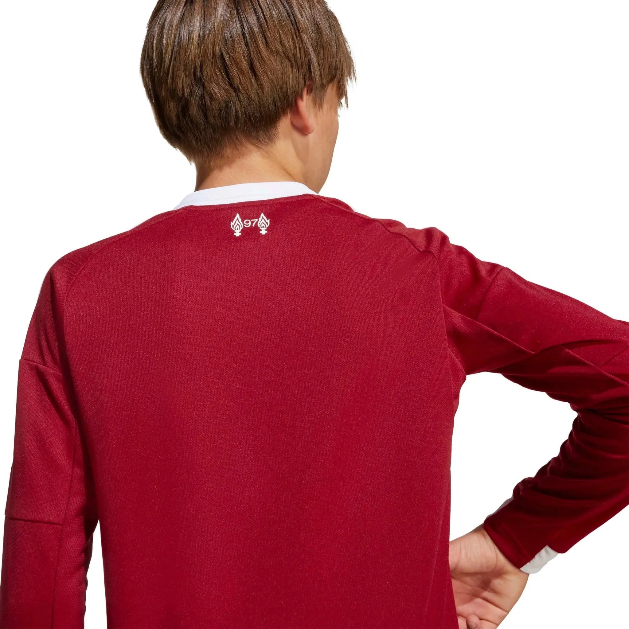 adidas 2025-26 Liverpool Youth Stadium Home Long-Sleeve Soccer Jersey 4