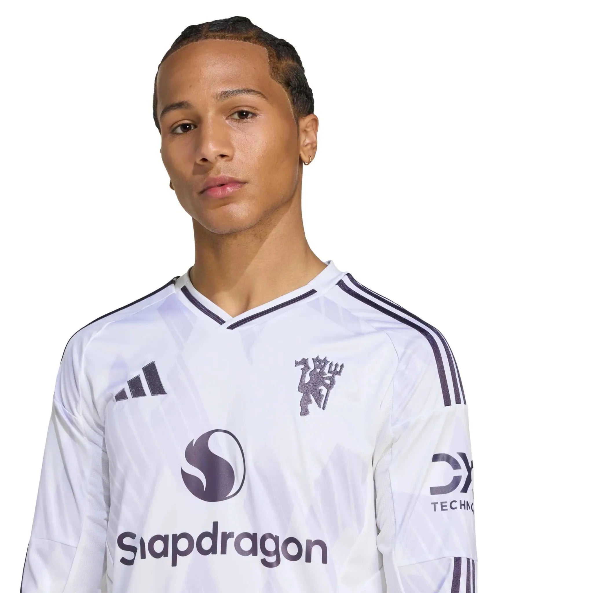 adidas 2025-26 Manchester United Men's Stadium Away Long-Sleeve Soccer Jersey 5