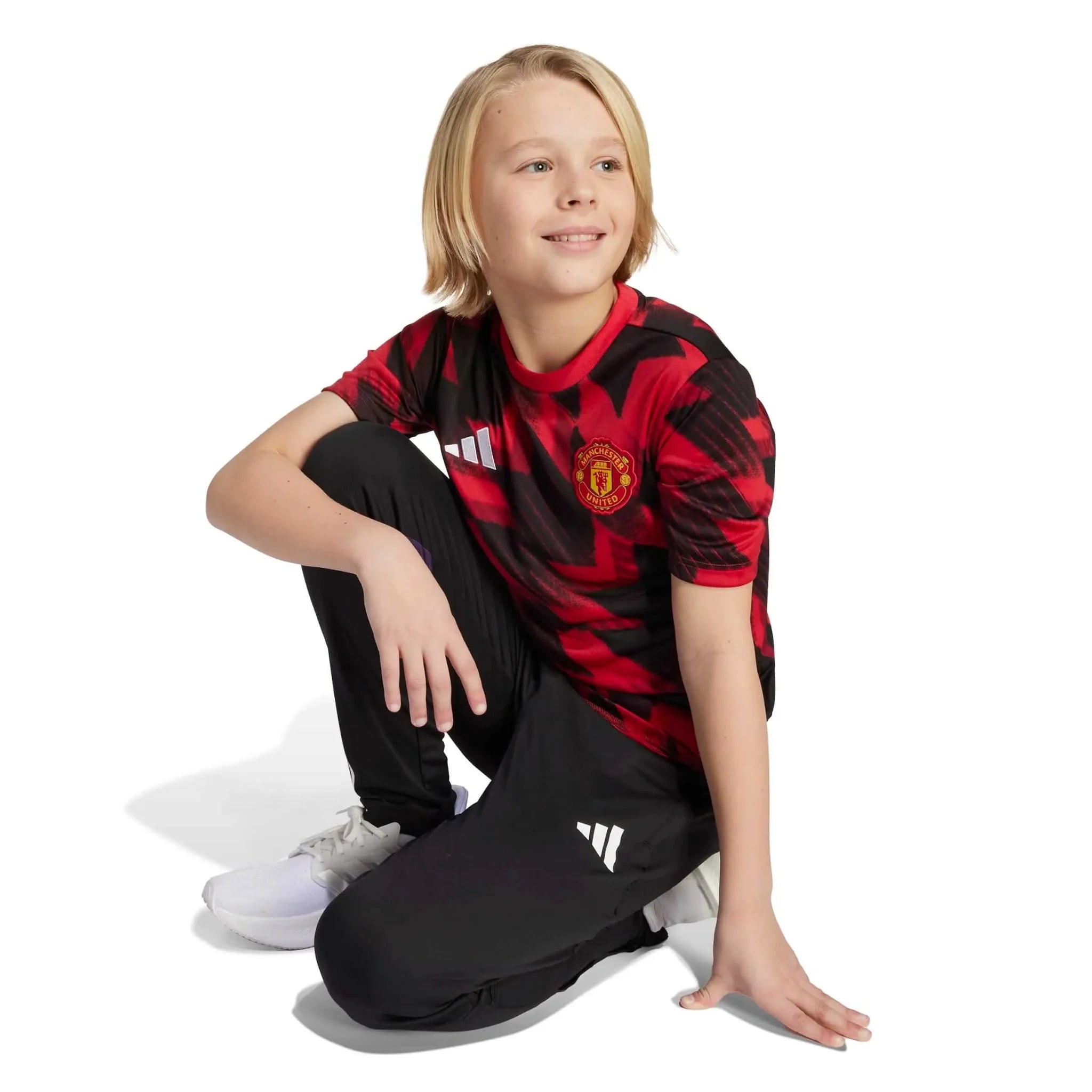 adidas 2025-26 Manchester United Youth Pre-Match Soccer Jersey 5