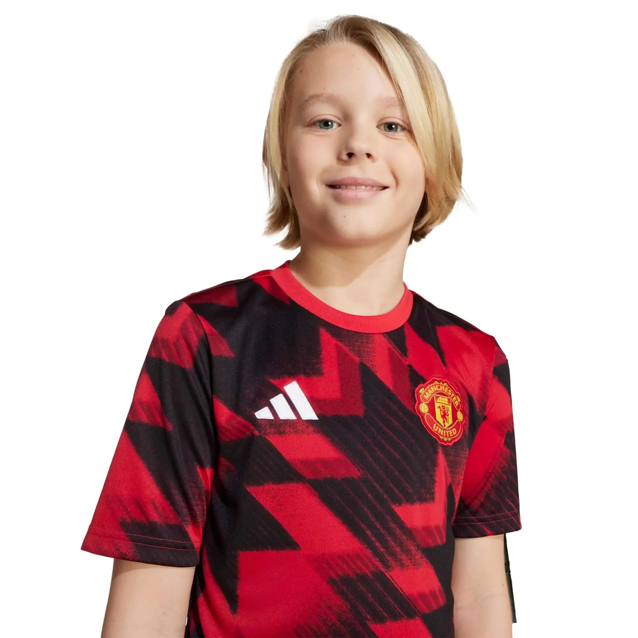 adidas 2025-26 Manchester United Youth Pre-Match Soccer Jersey 6