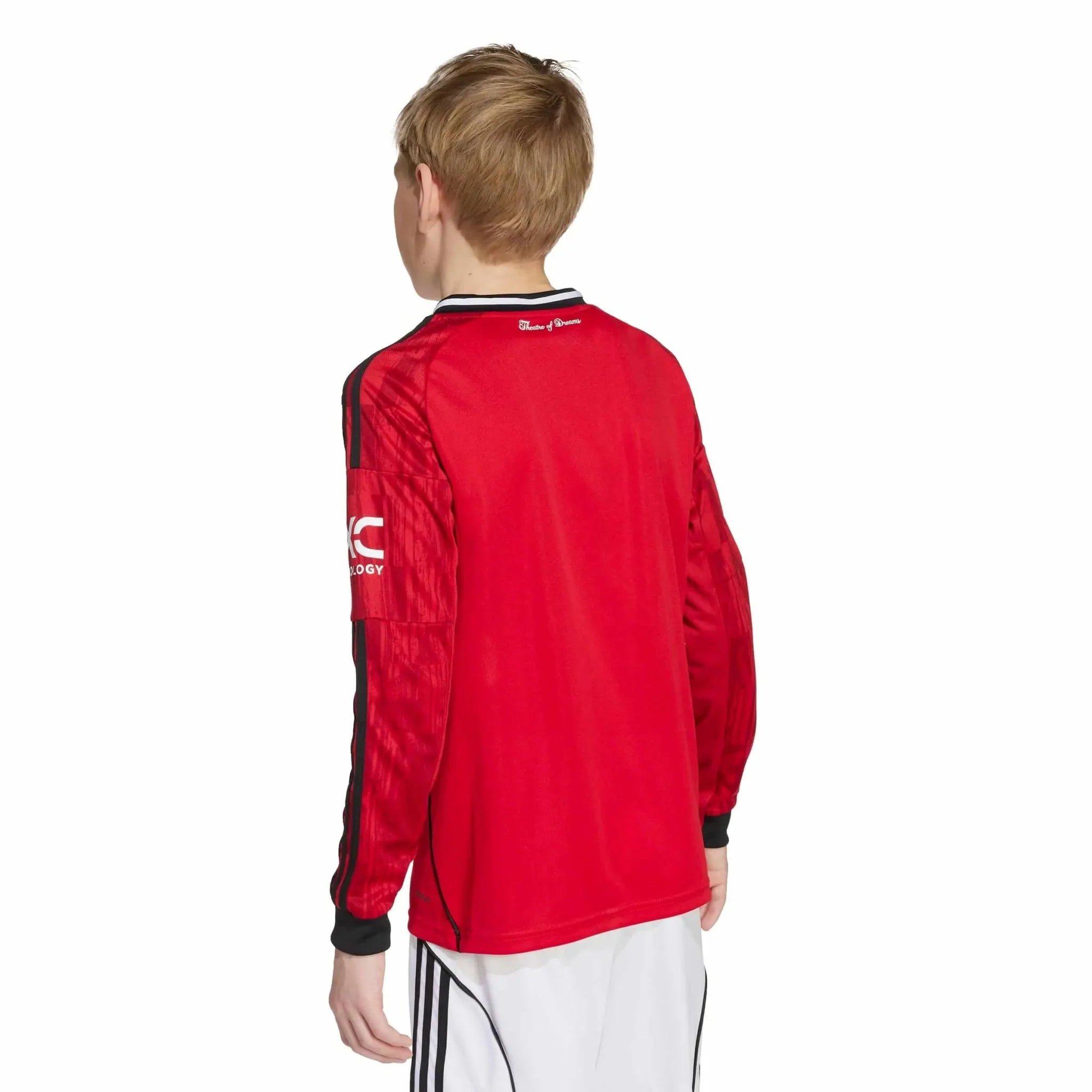 adidas 2025-26 Manchester United Youth Stadium Home Long-Sleeve Soccer Jersey 6