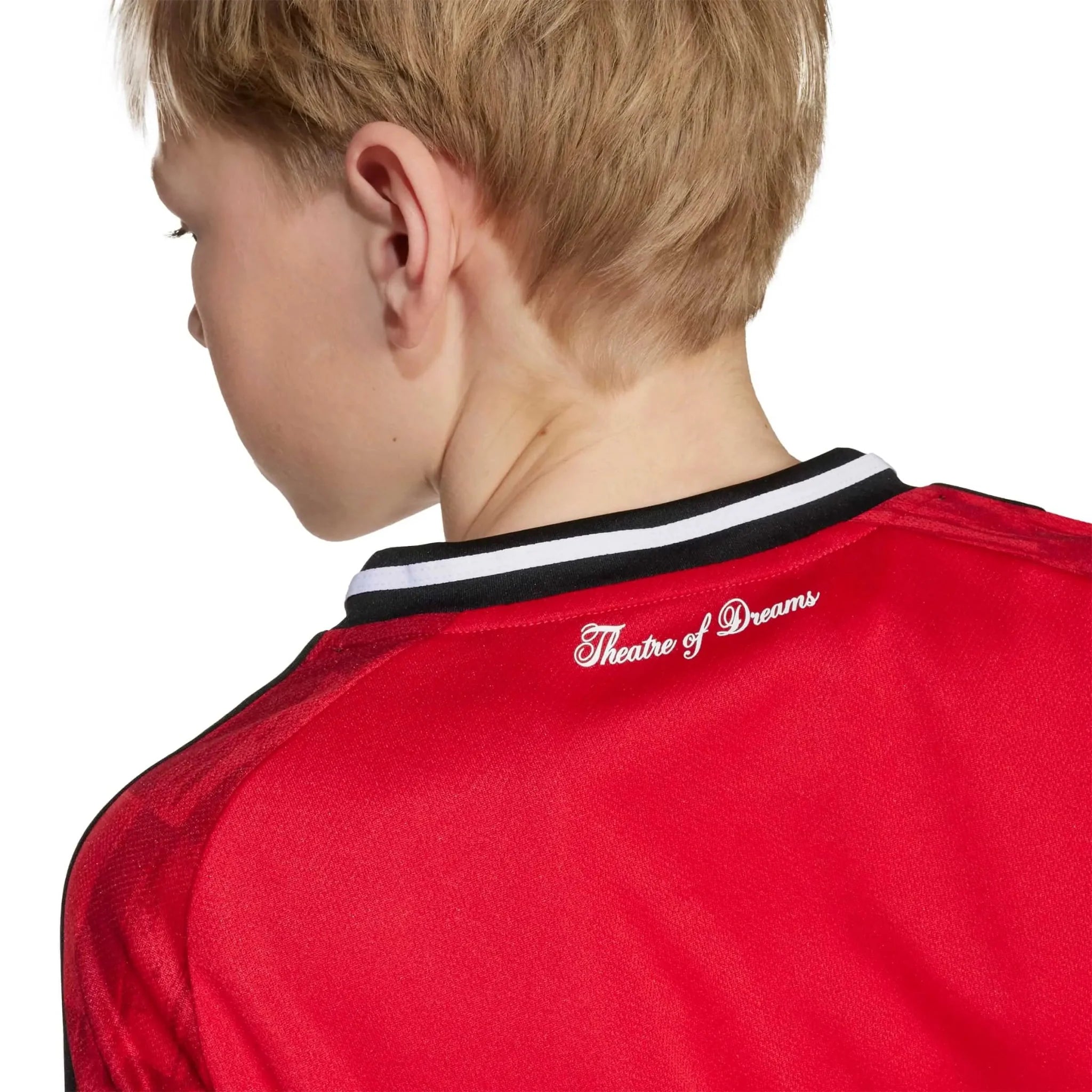 adidas 2025-26 Manchester United Youth Stadium Home Long-Sleeve Soccer Jersey 4