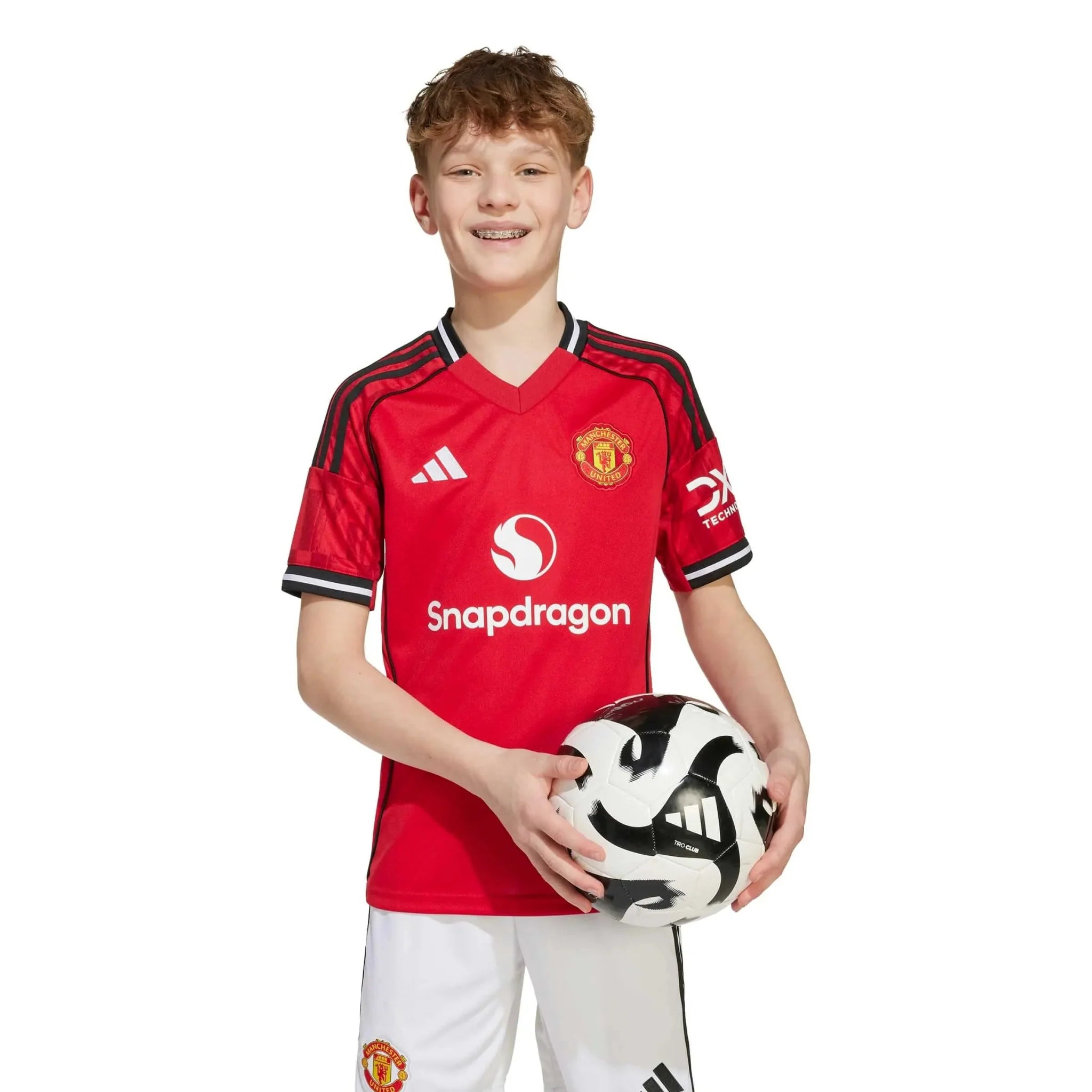 adidas 2025-26 Manchester United Youth Stadium Home Soccer Jersey 5