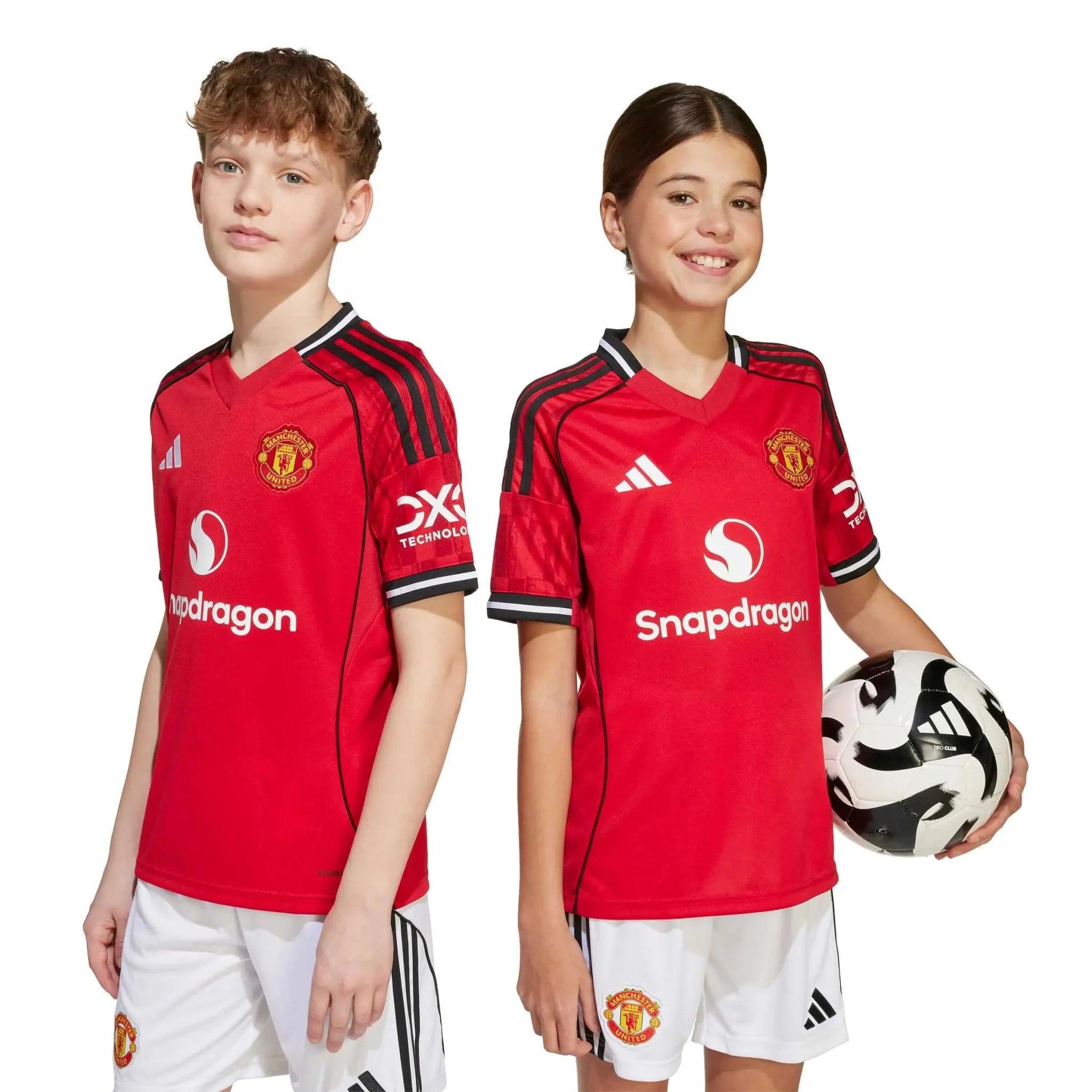 adidas 2025-26 Manchester United Youth Stadium Home Soccer Jersey 7