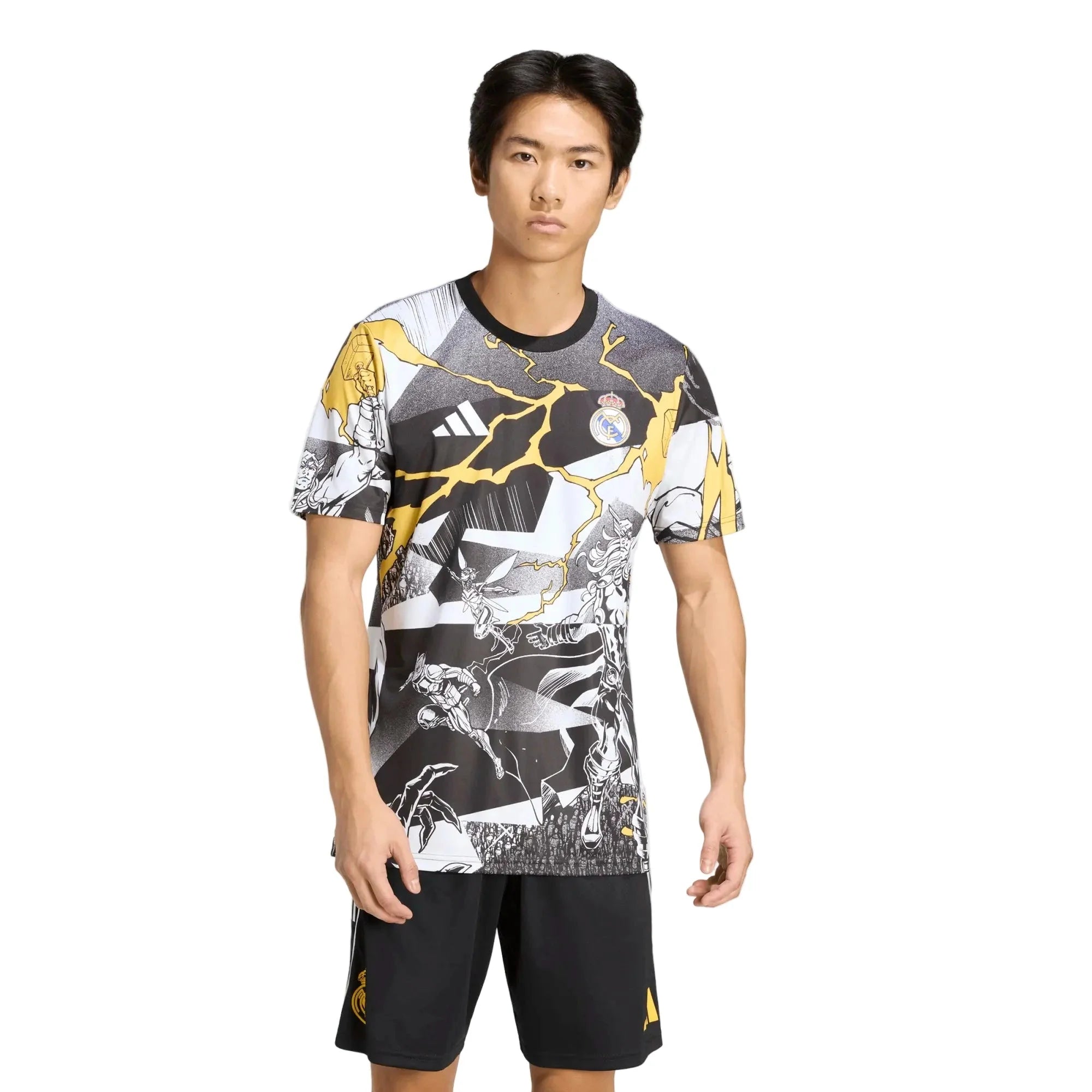 adidas 2025-26 Real Madrid Men's Avengers Pre-Match Soccer Jersey 3