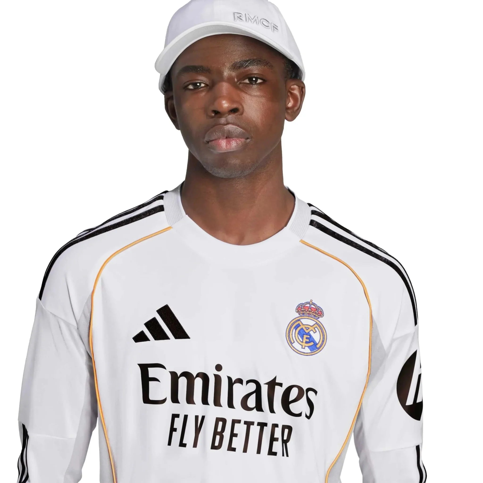 adidas 2025-26 Real Madrid Men's Stadium Home Long-Sleeve Soccer Jersey 5