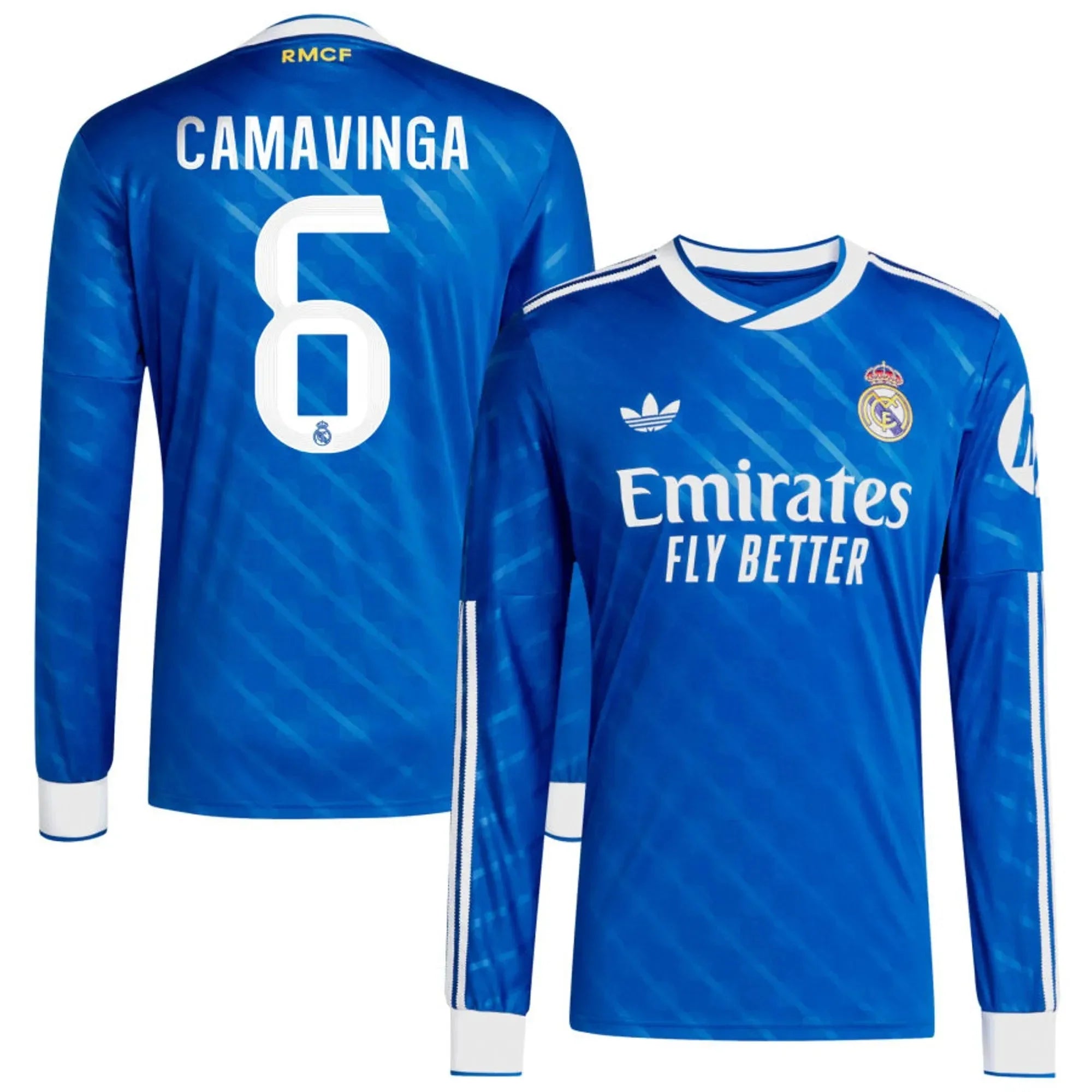 adidas 2025-26 Real Madrid Men's Stadium Third Long-Sleeve Soccer Jersey 10