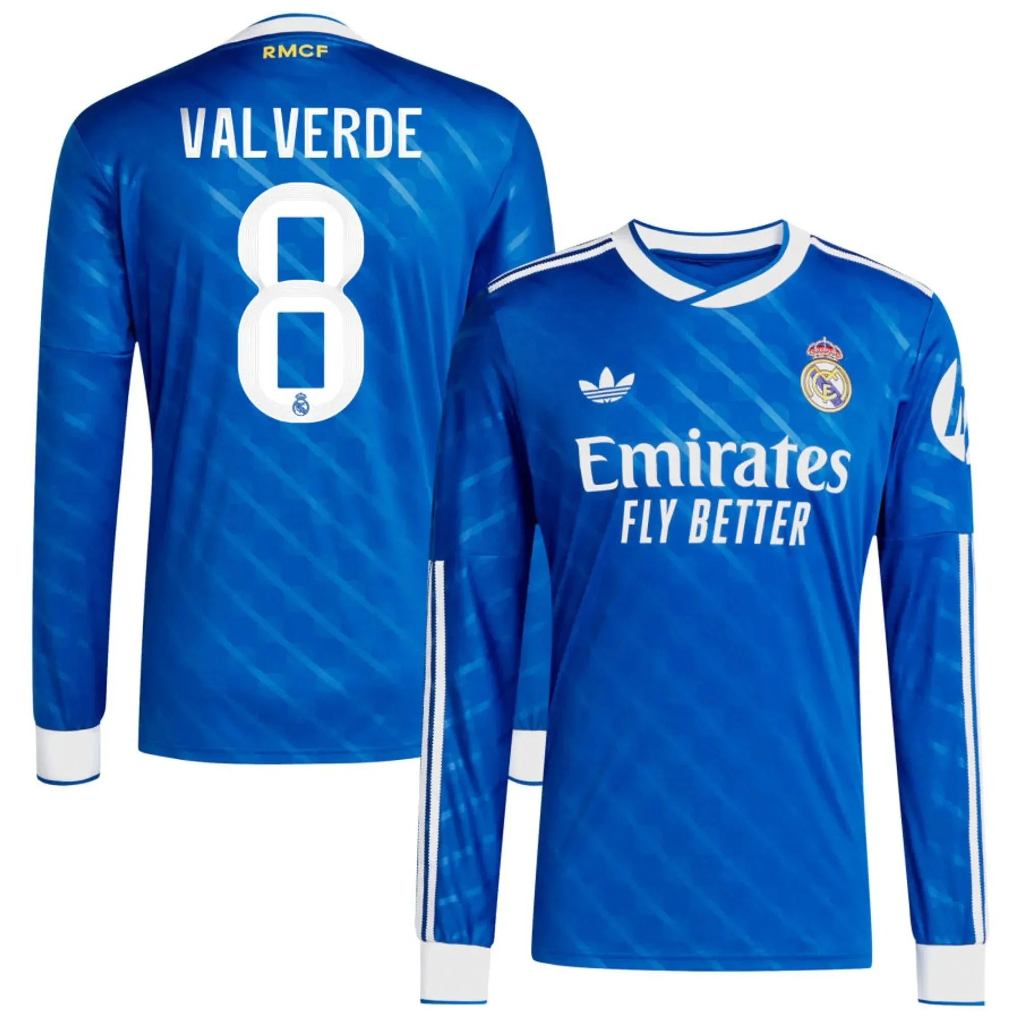 adidas 2025-26 Real Madrid Men's Stadium Third Long-Sleeve Soccer Jersey 8