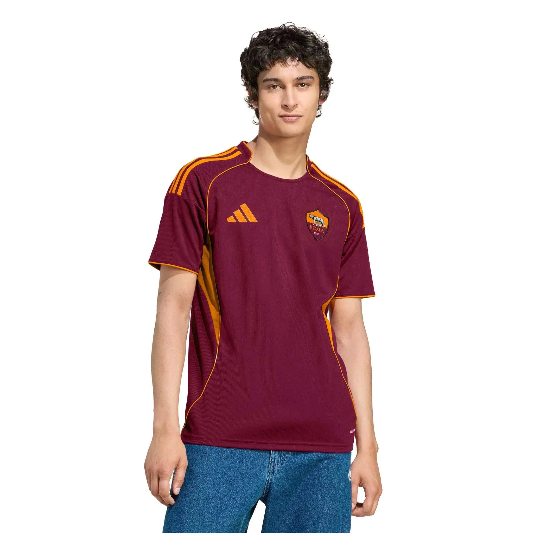 adidas 2025-26 Roma Men's Stadium Home Soccer Jersey 3