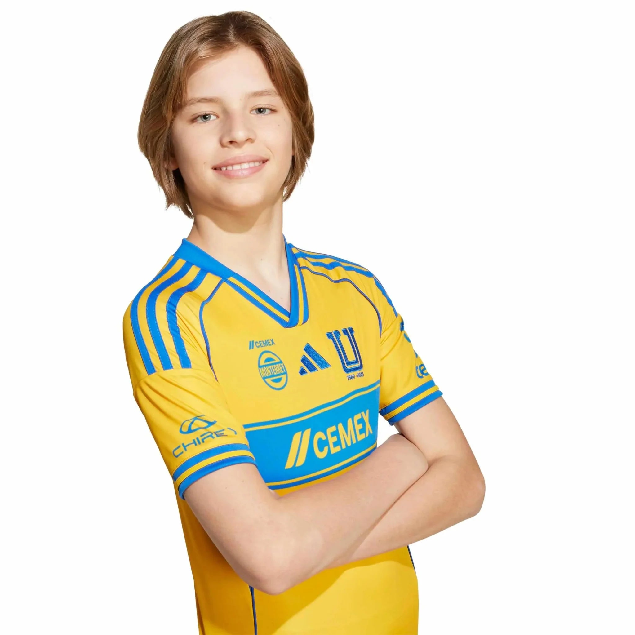 adidas 2025-26 Tigres Youth Stadium Home Soccer Jersey 3
