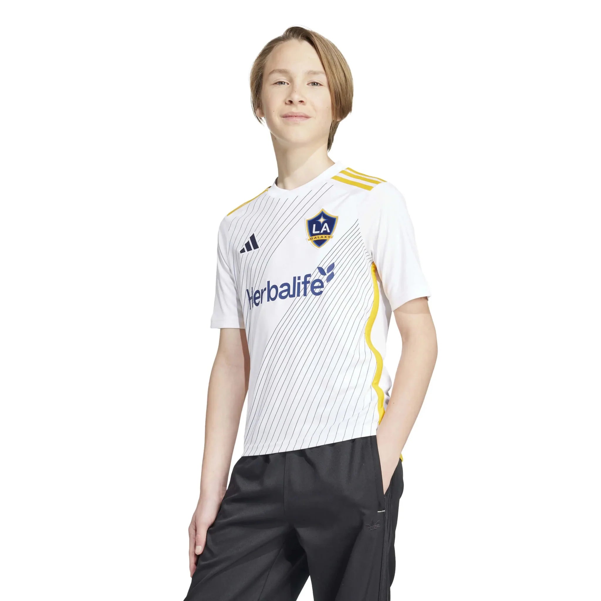 adidas 2025 LA Galaxy Youth Stadium Home Jersey 3