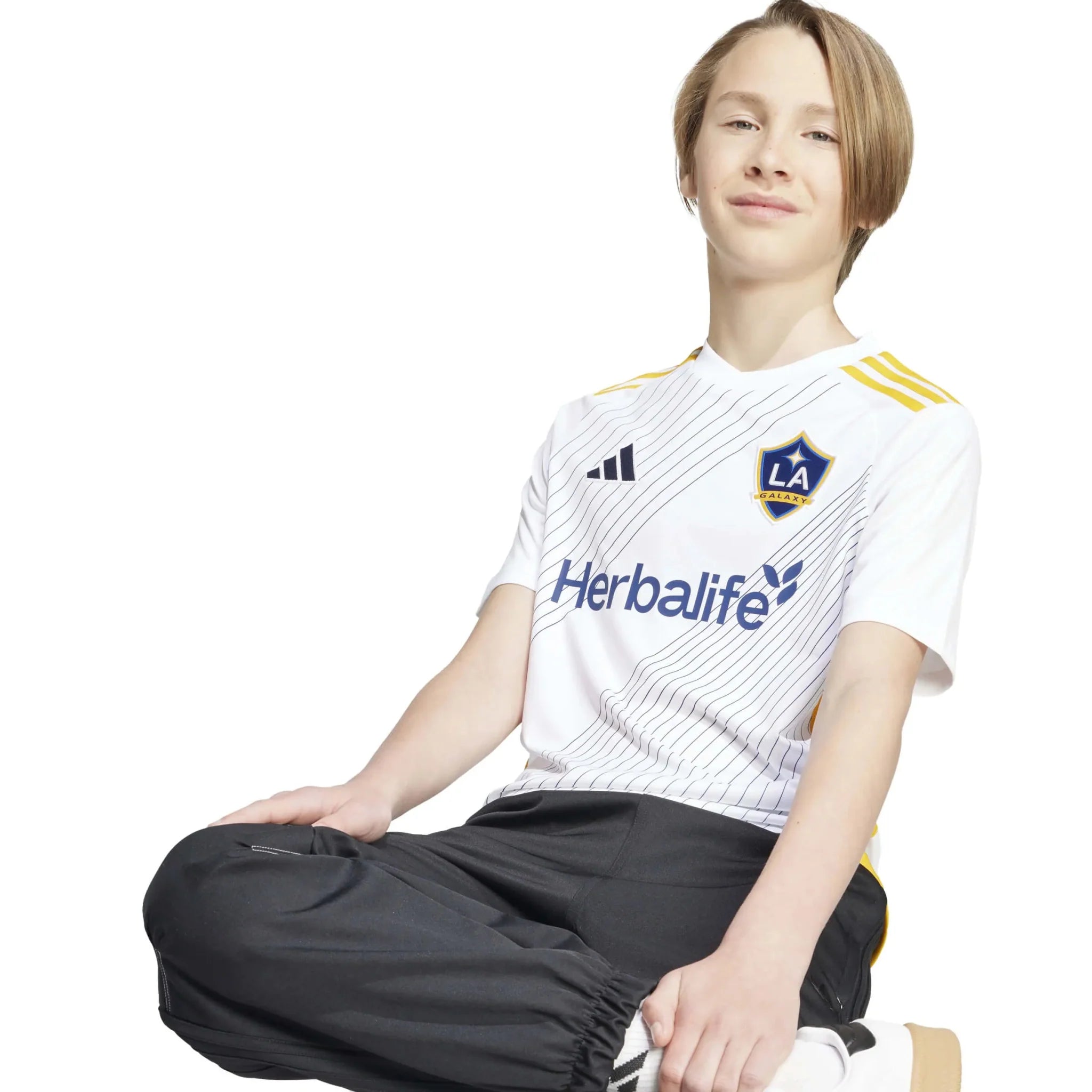 adidas 2025 LA Galaxy Youth Stadium Home Jersey 5
