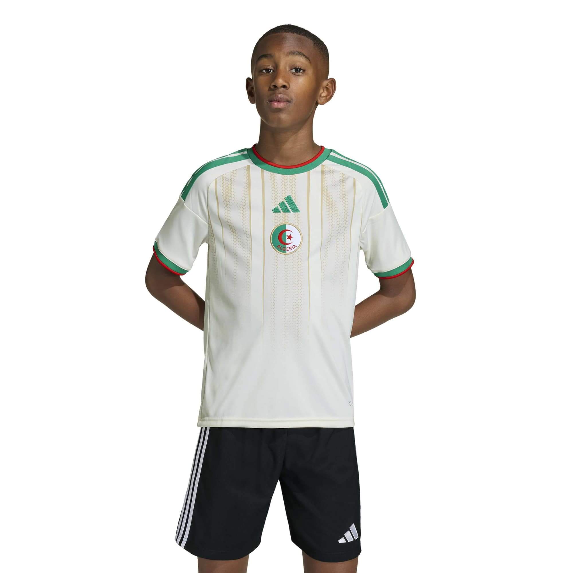 adidas 2026 Algeria Youth Stadium Home Soccer Jersey 3