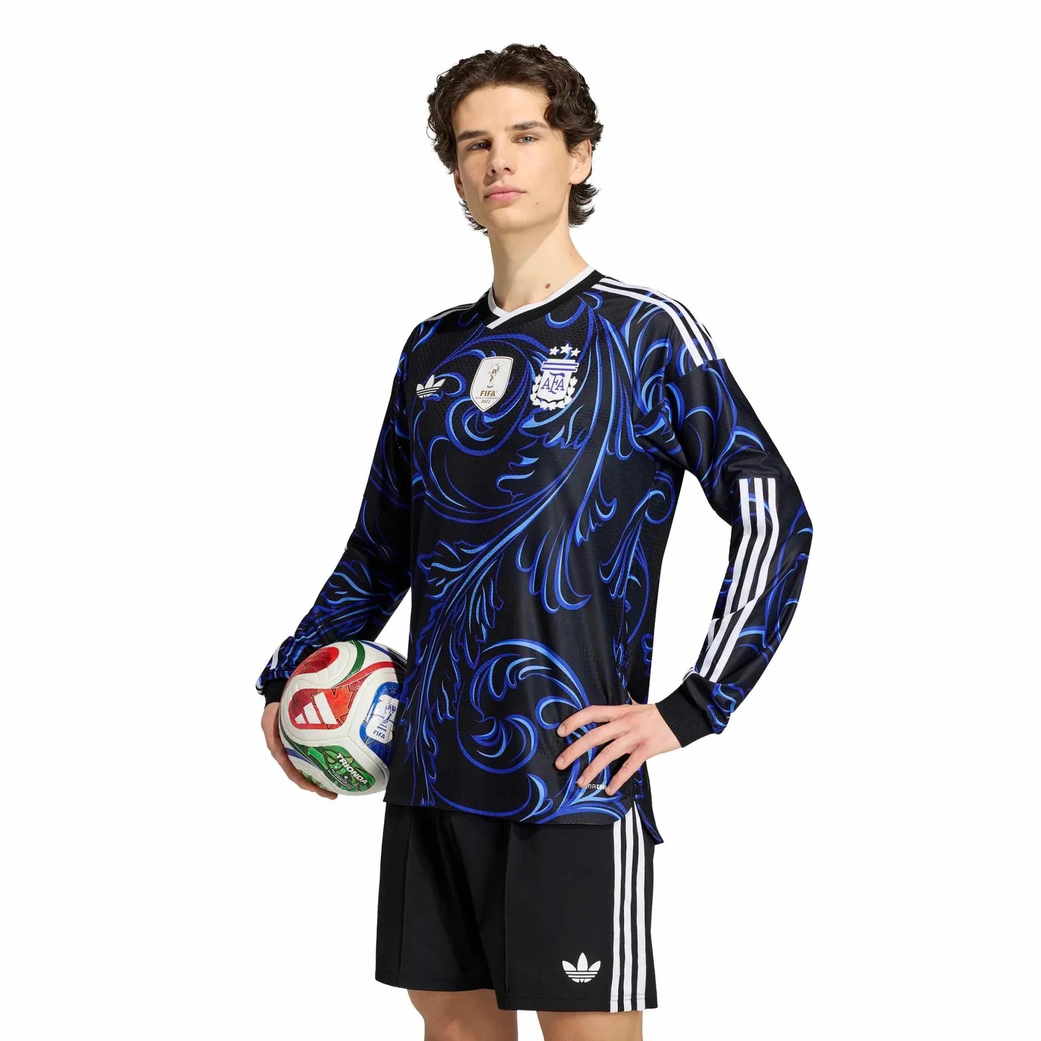 adidas 2026 Argentina Men's Authentic Away Long-Sleeve Soccer Jersey 3