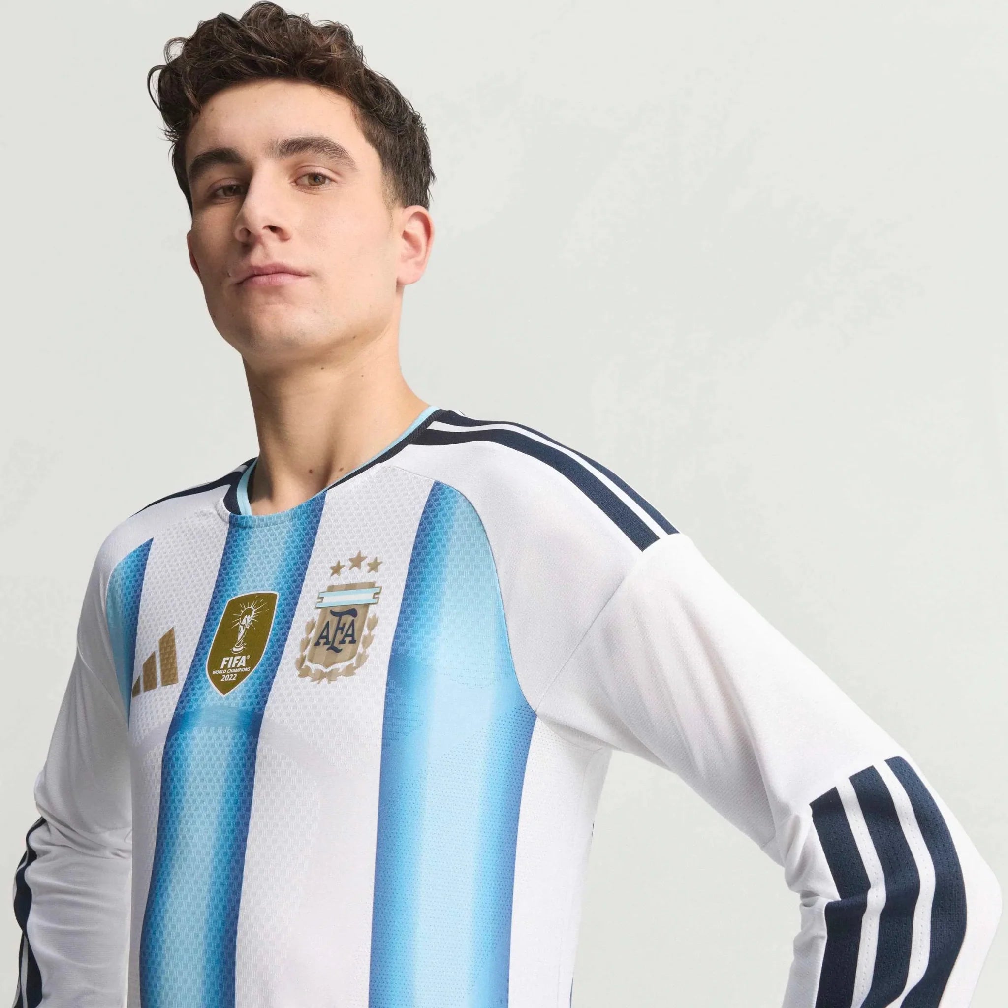 adidas 2026 Argentina Men's Authentic Home Long-Sleeve Soccer Jersey 5