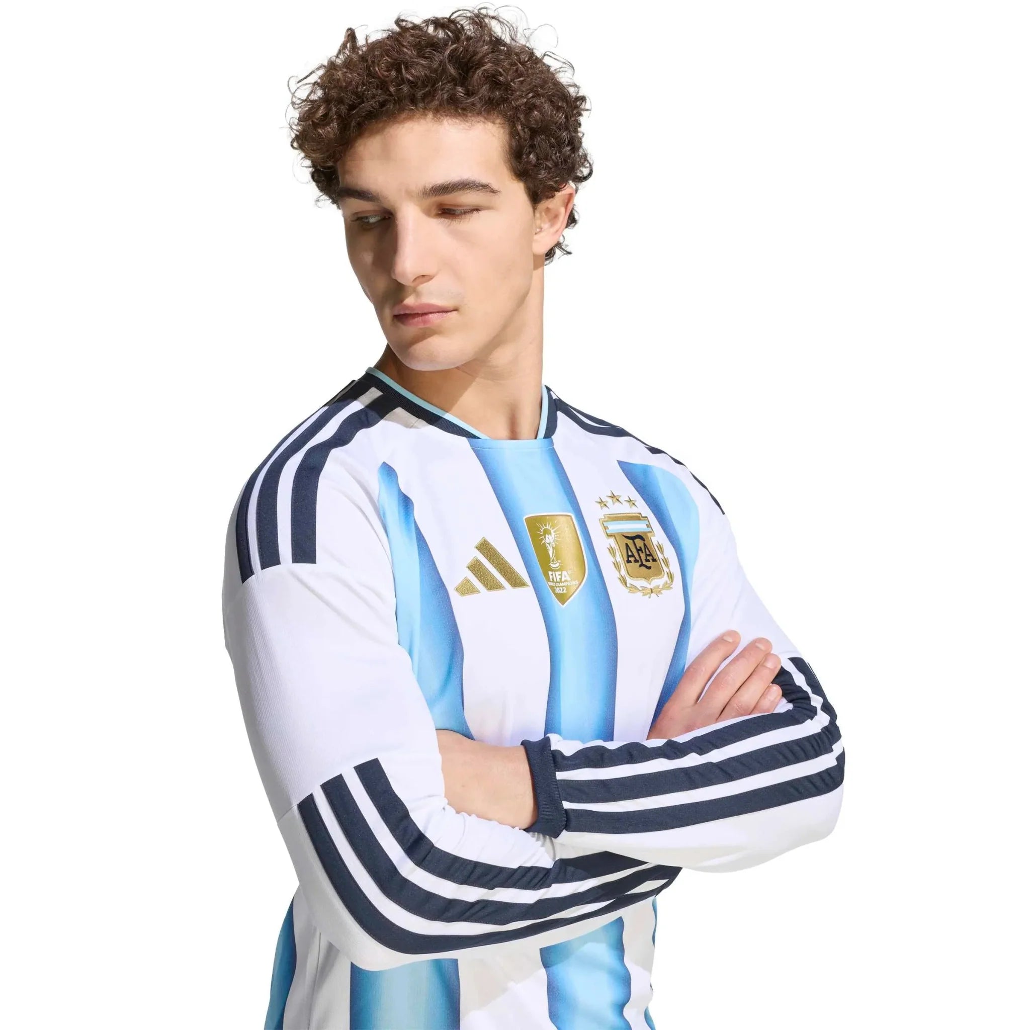 adidas 2026 Argentina Men's Stadium Home Long-Sleeve Soccer Jersey 5