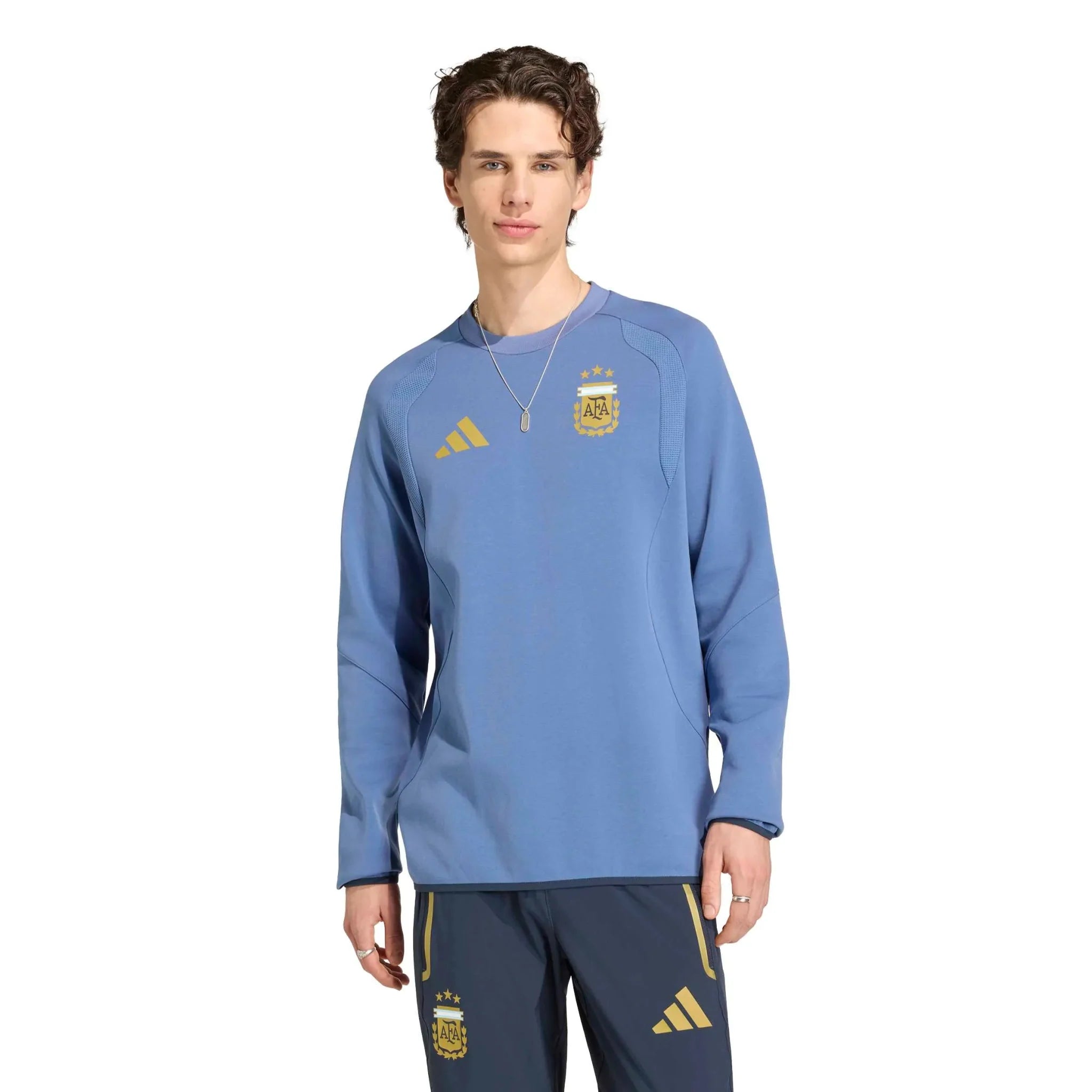 adidas 2026 Argentina Men's Tiro Travel Crewneck Sweatshirt 2