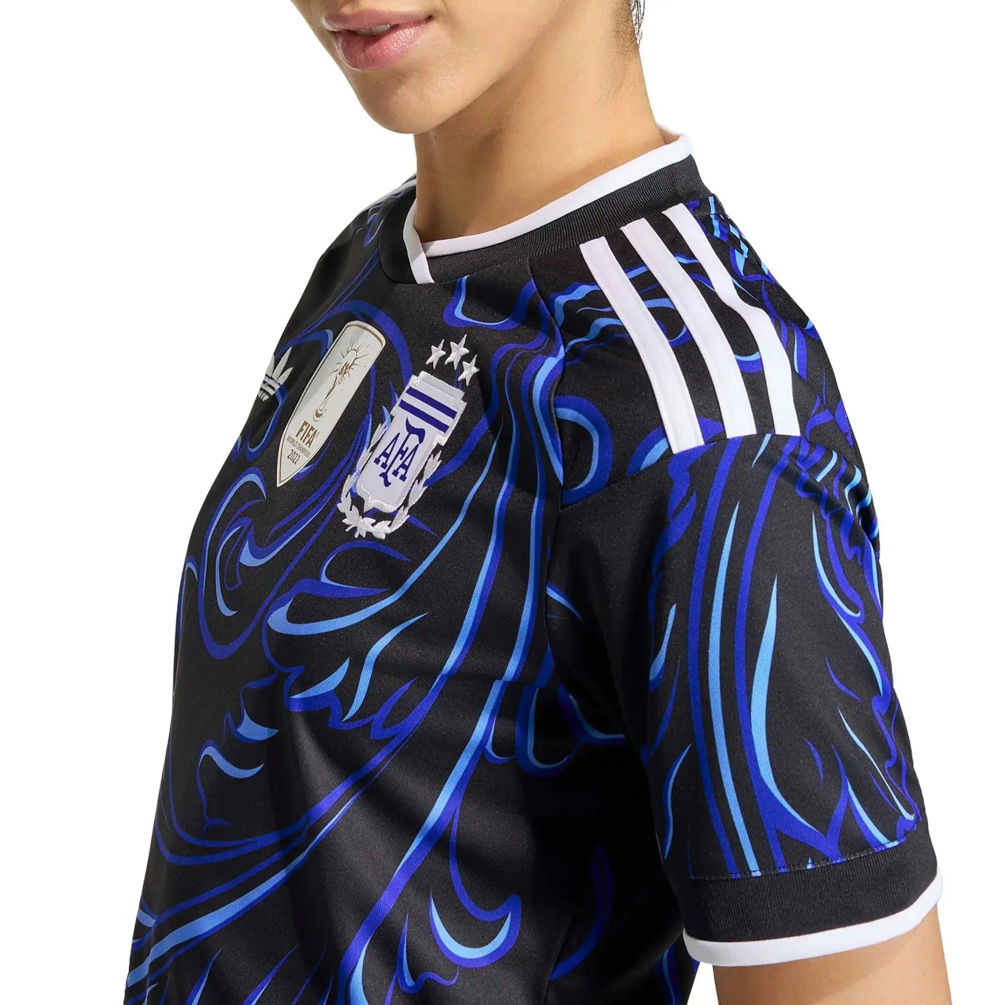 adidas 2026 Argentina Women's Stadium Away Cropped Soccer Jersey 5