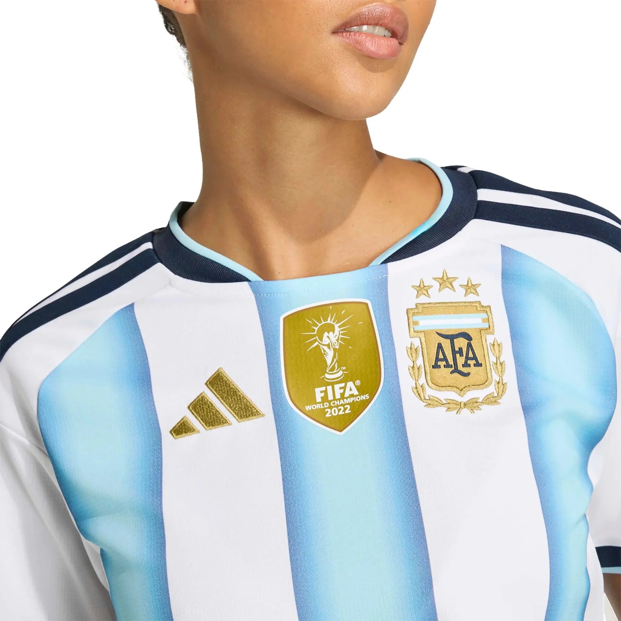 adidas 2026 Argentina Women's Stadium Home Cropped Soccer Jersey 5