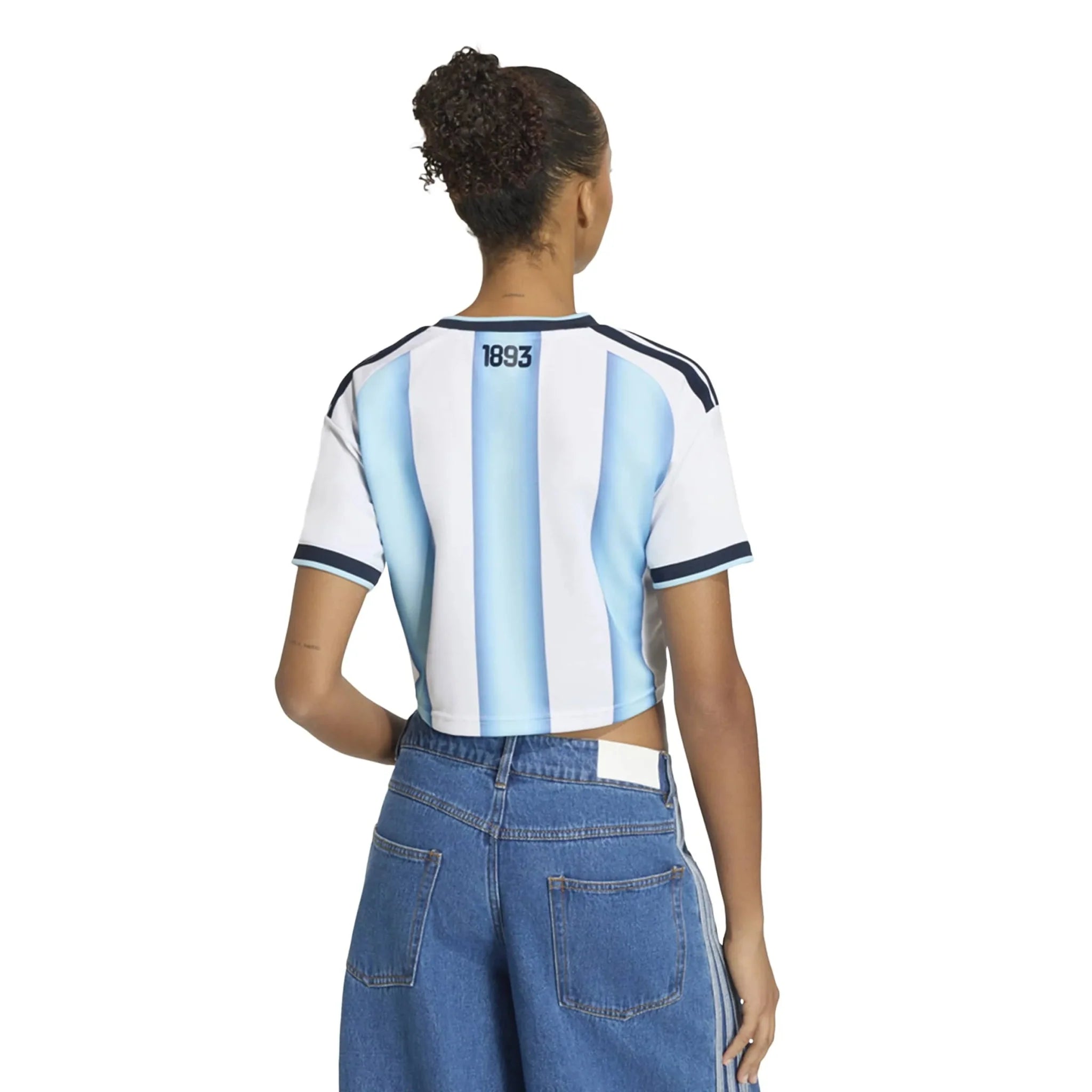 adidas 2026 Argentina Women's Stadium Home Cropped Soccer Jersey 4