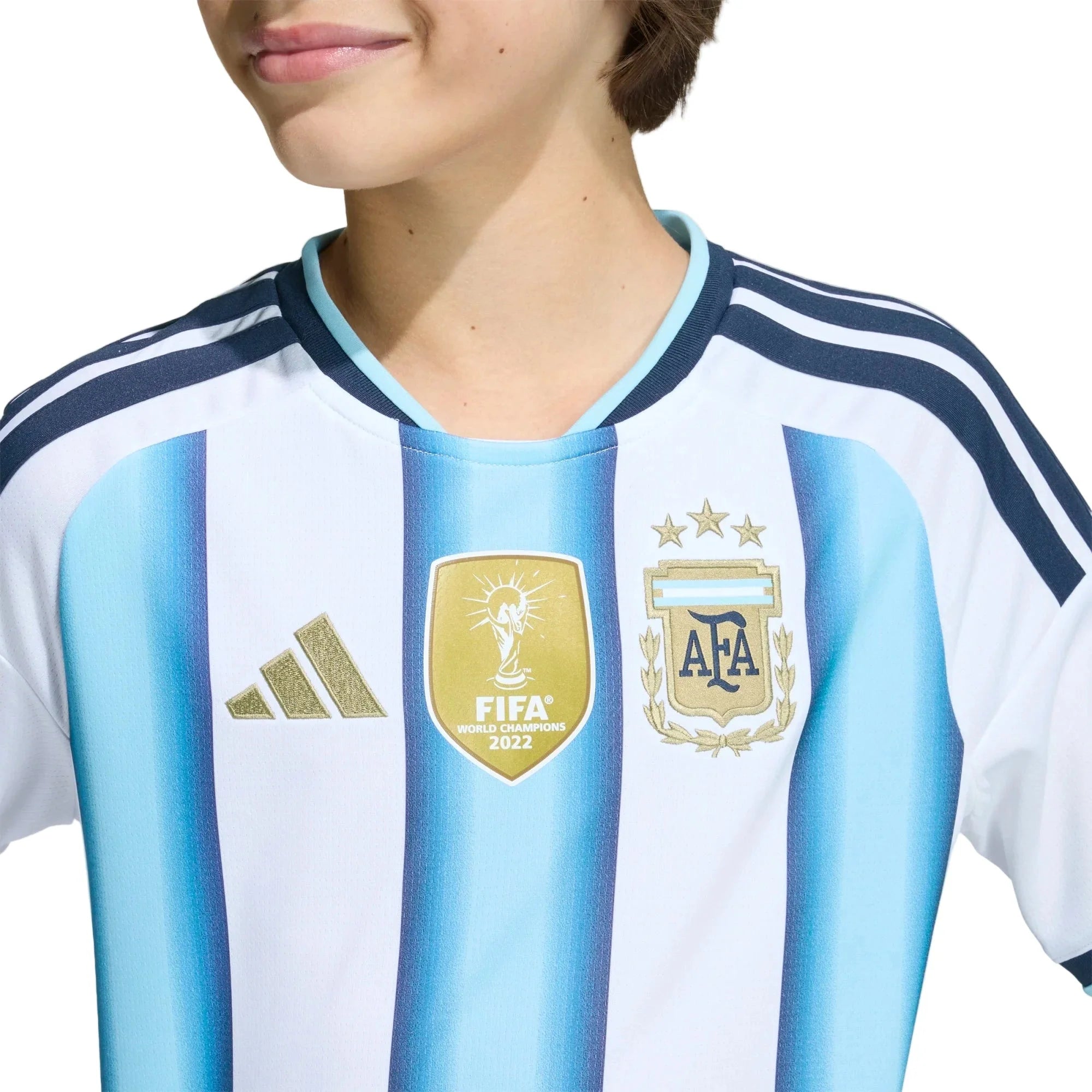 adidas 2026 Argentina Youth Stadium Home Soccer Jersey 3