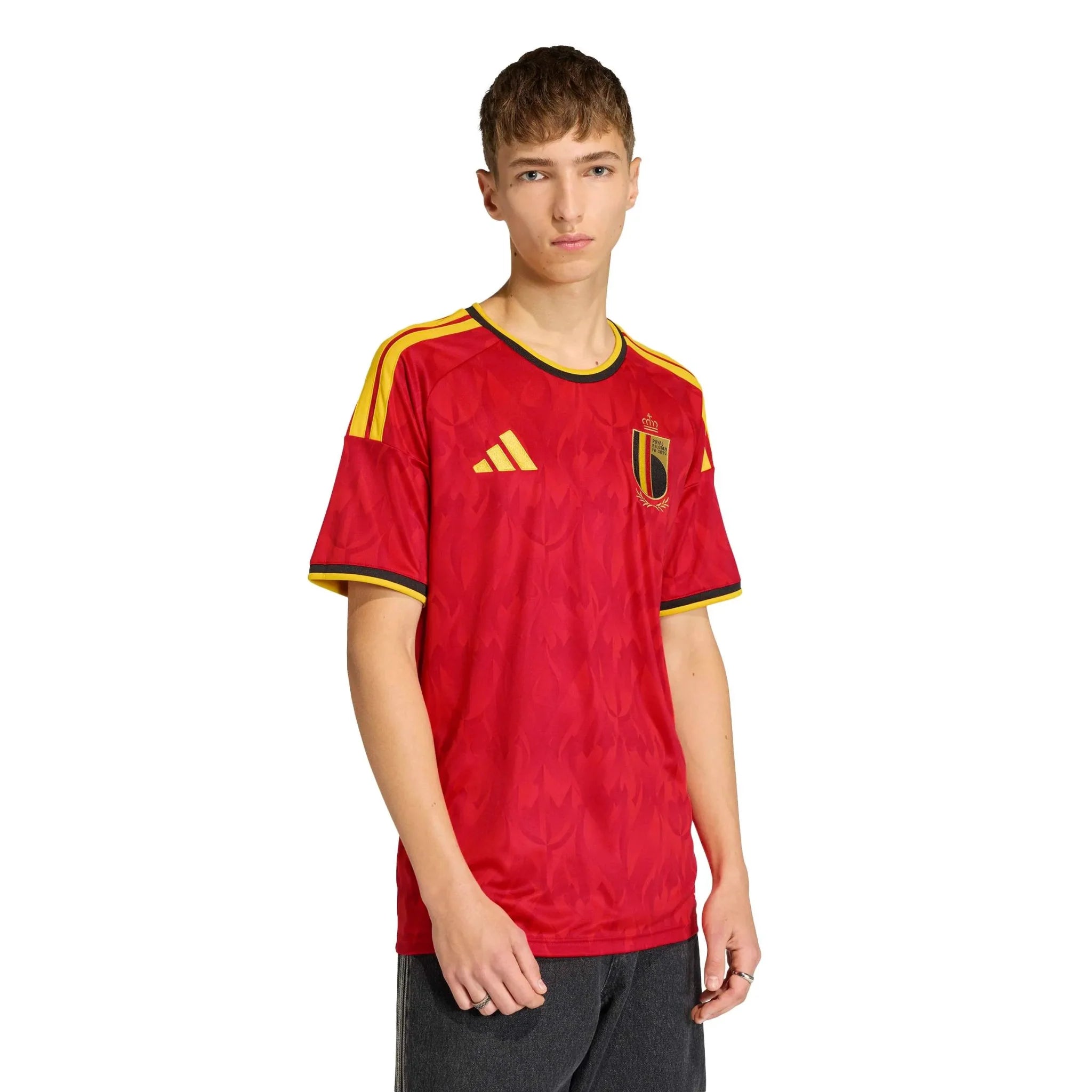 adidas 2026 Belgium Men's Stadium Home Soccer Jersey 3