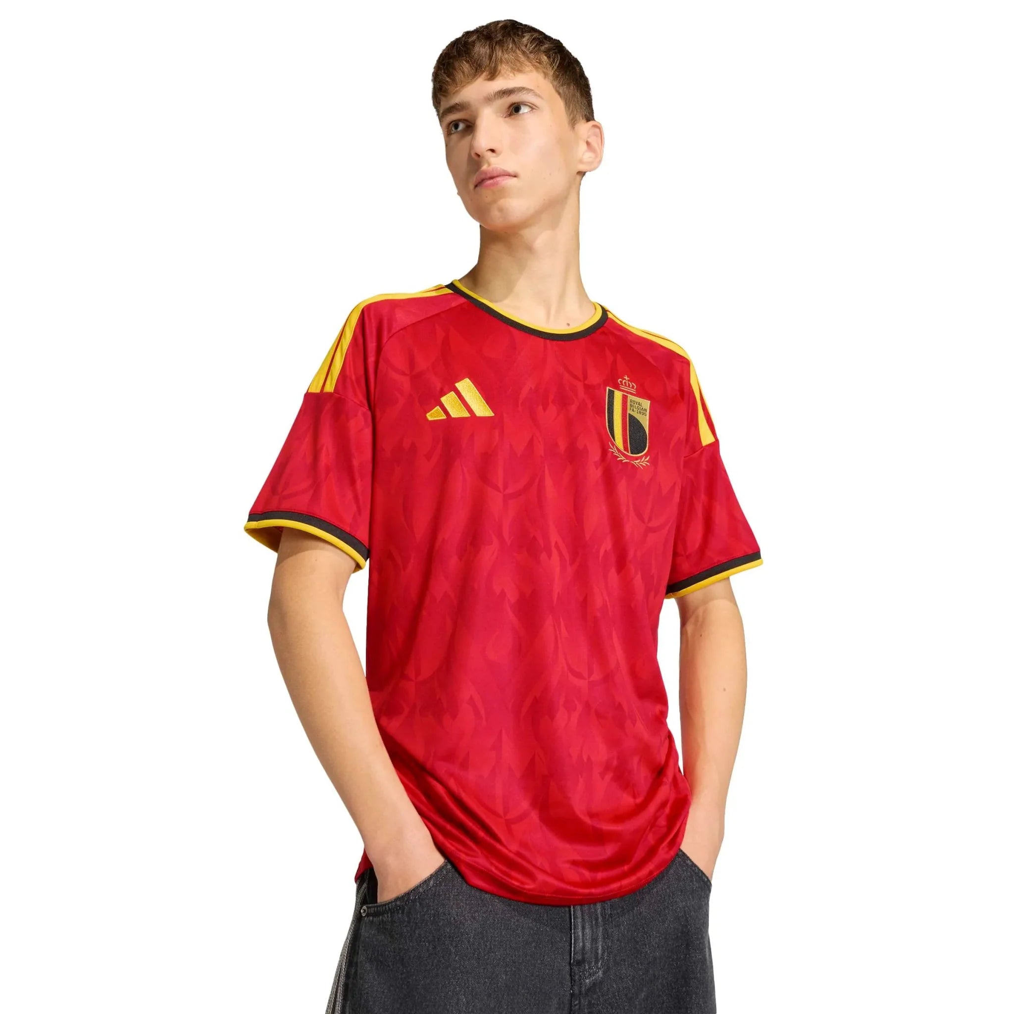 adidas 2026 Belgium Men's Stadium Home Soccer Jersey 5