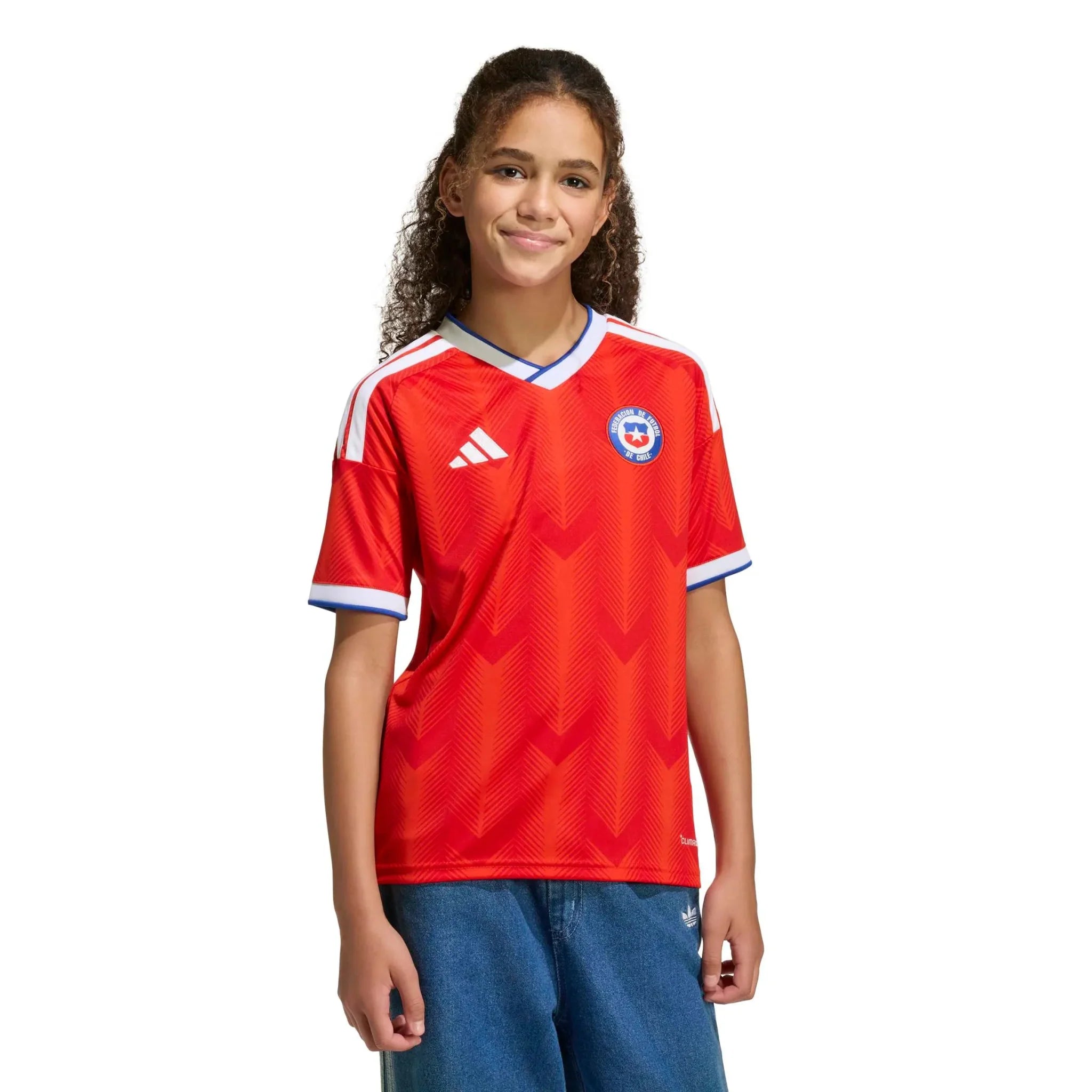 adidas 2026 Chile Youth Stadium Home Soccer Jersey 5