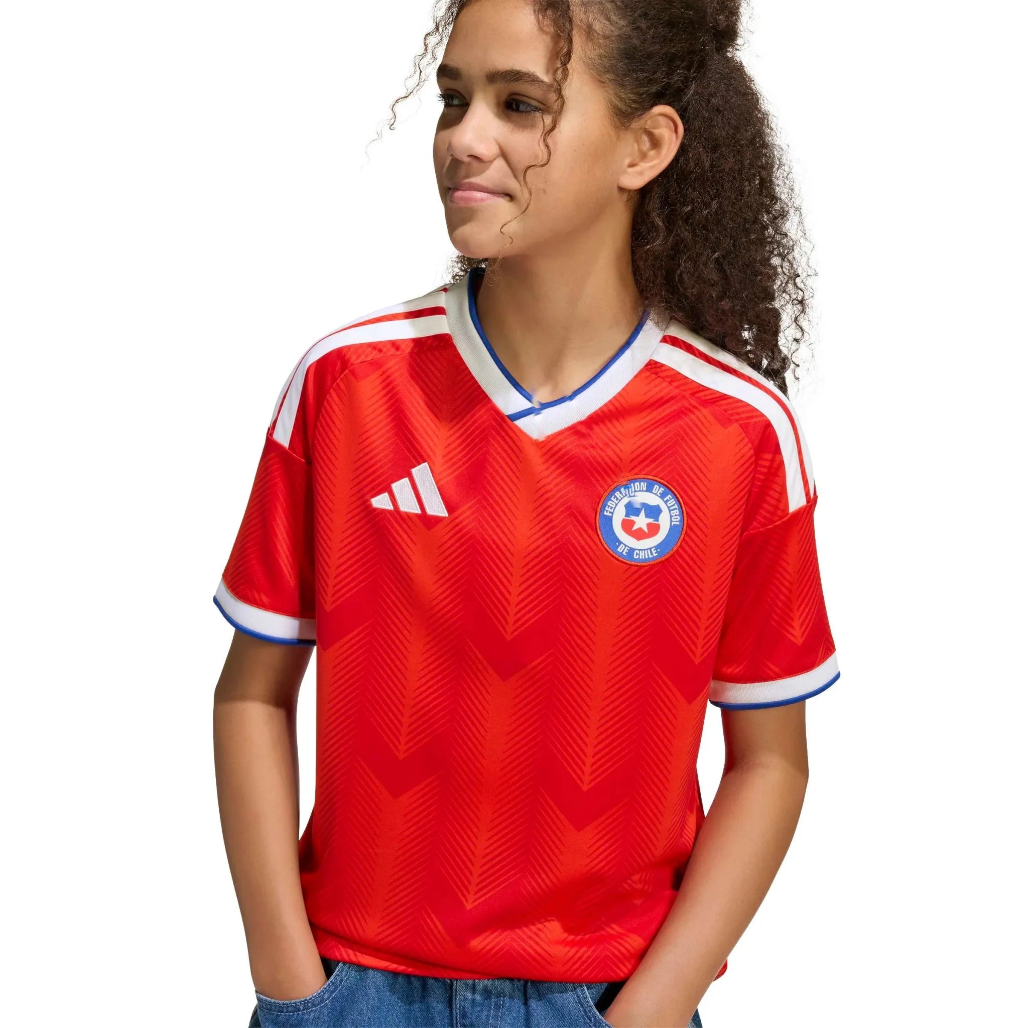 adidas 2026 Chile Youth Stadium Home Soccer Jersey 3