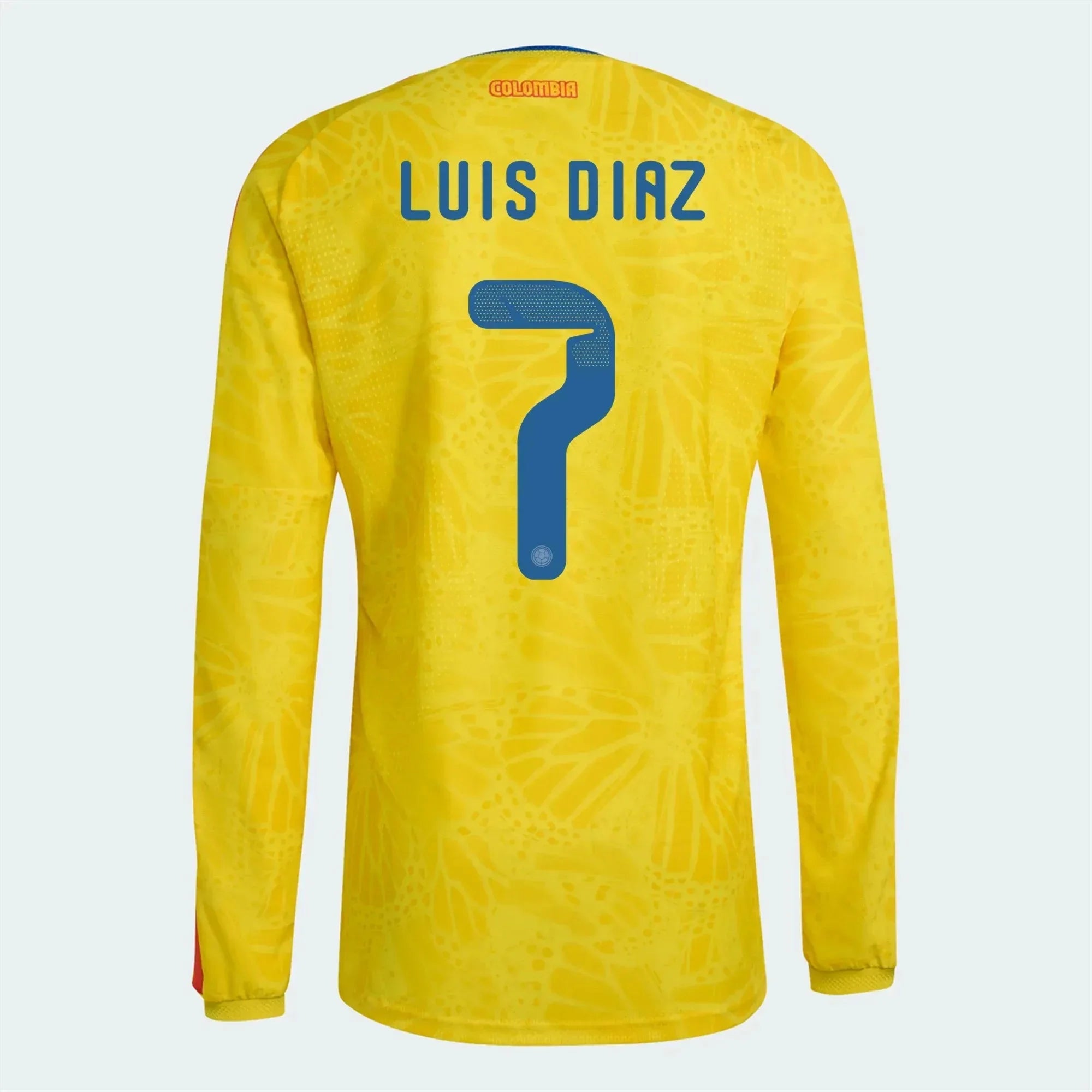 adidas 2026 Colombia Men's Authentic Home Long-Sleeve Soccer Jersey 9