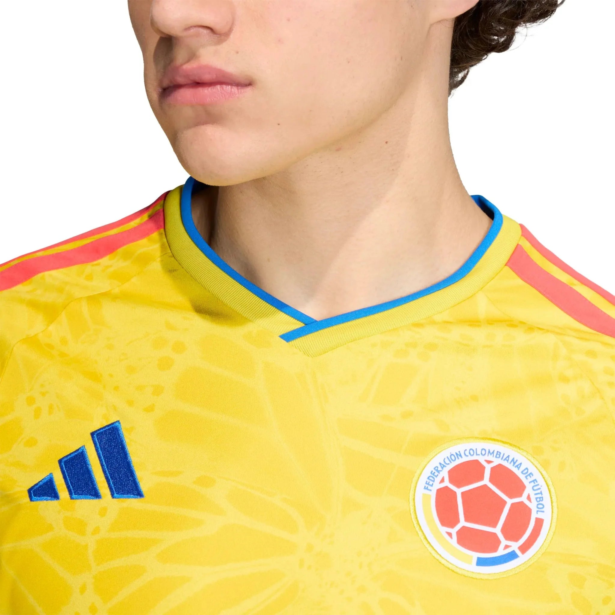 adidas 2026 Colombia Men's Stadium Home Long-Sleeve Soccer Jersey 5