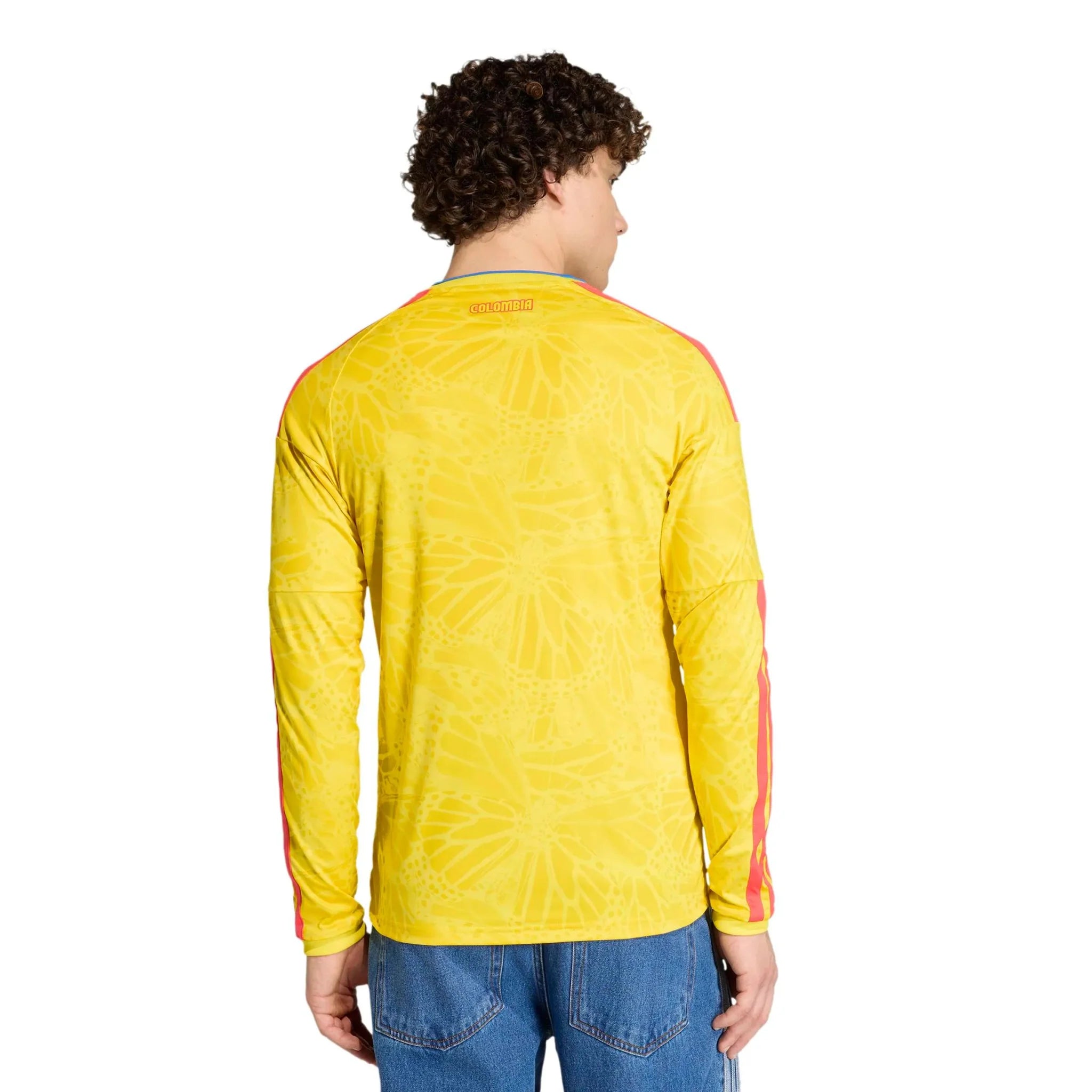 adidas 2026 Colombia Men's Stadium Home Long-Sleeve Soccer Jersey 4
