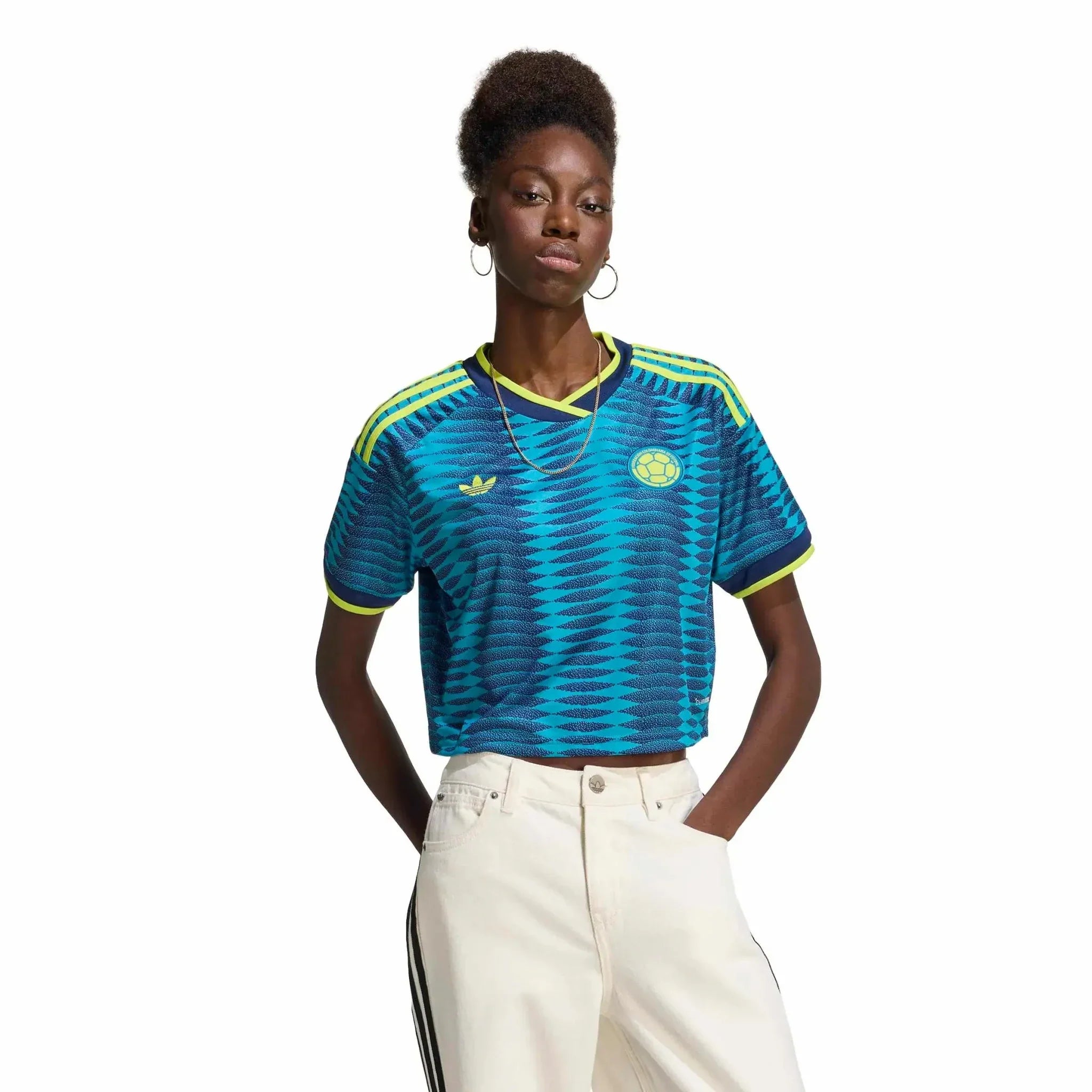 adidas 2026 Colombia Women's Stadium Away Cropped Soccer Jersey 3