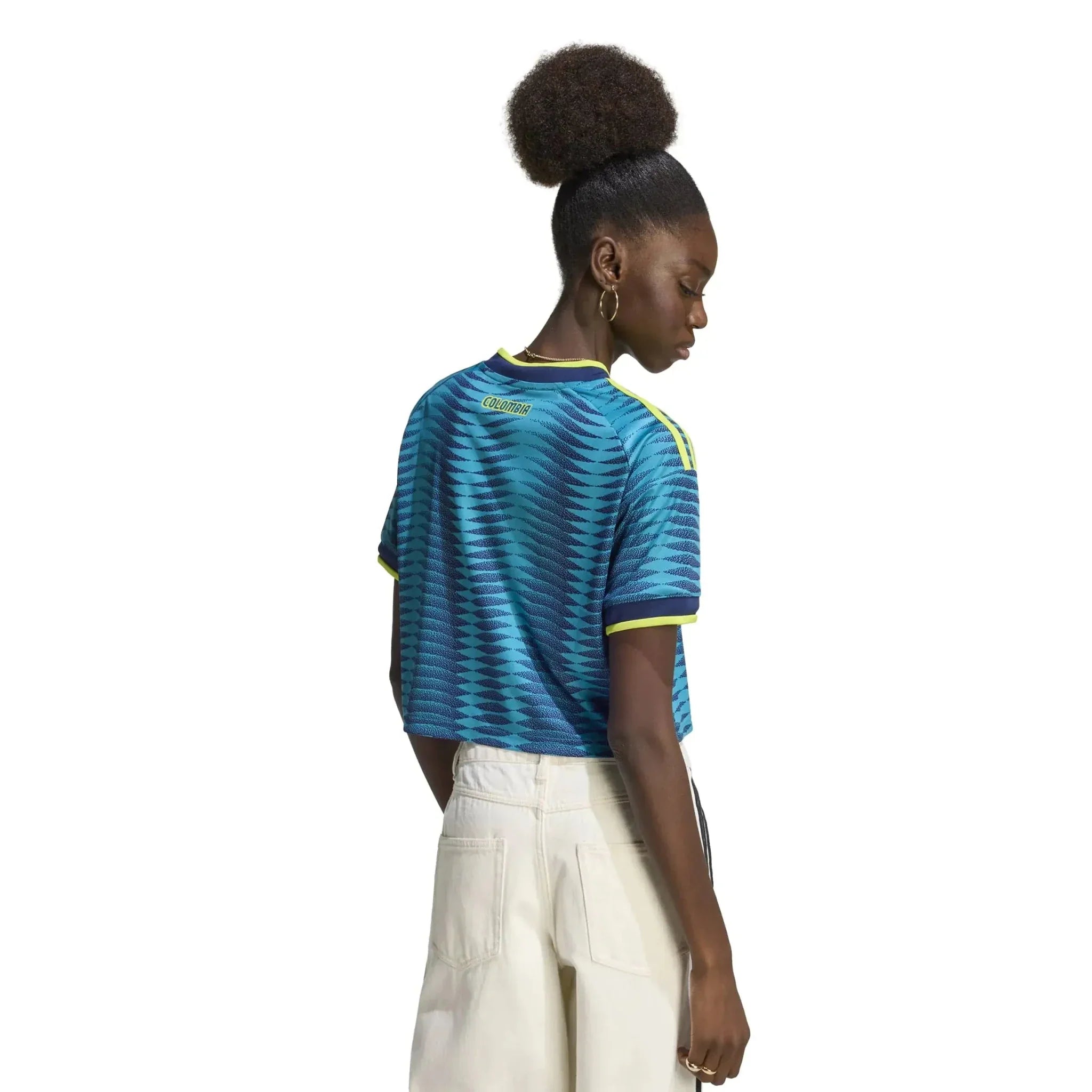 adidas 2026 Colombia Women's Stadium Away Cropped Soccer Jersey 4