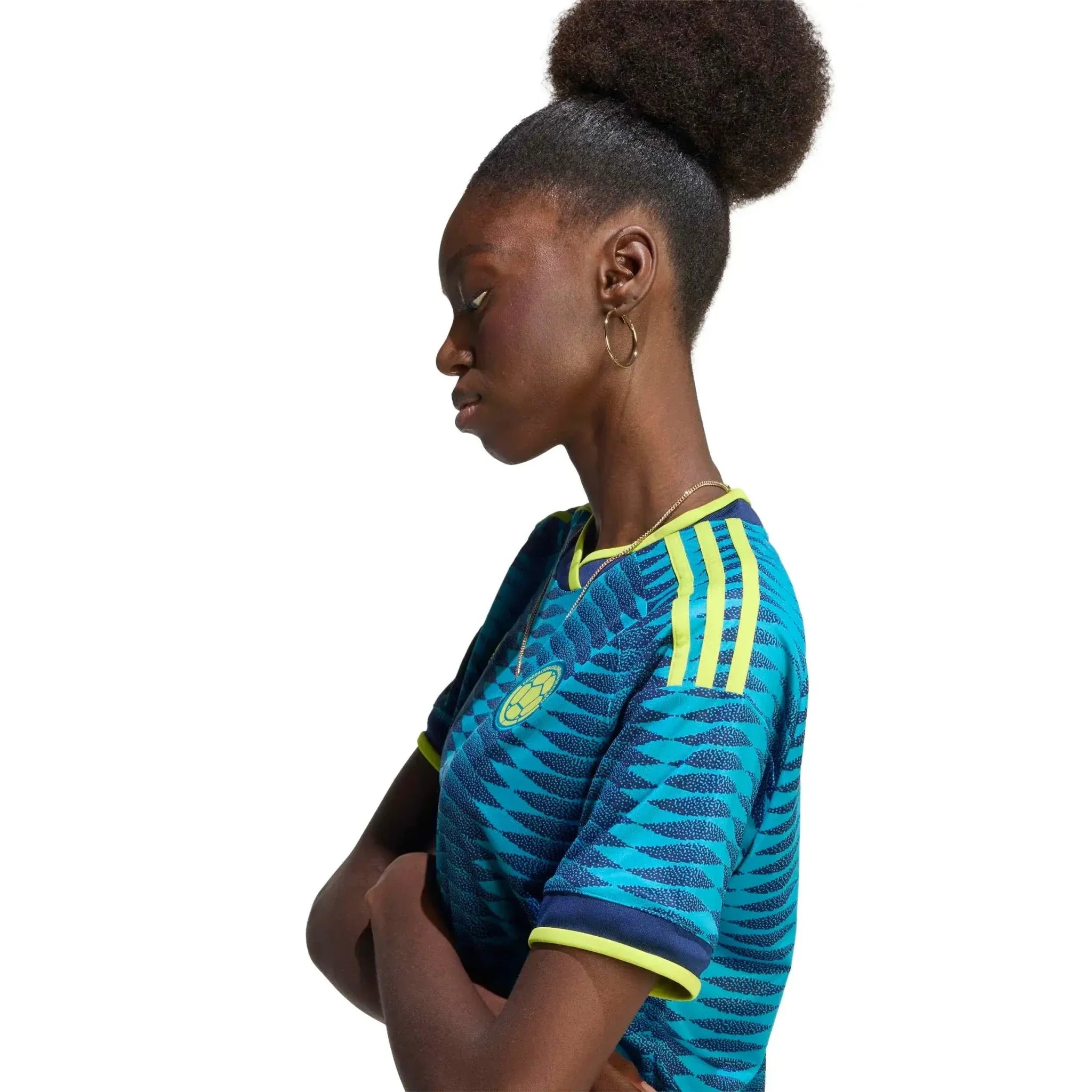 adidas 2026 Colombia Women's Stadium Away Cropped Soccer Jersey 5